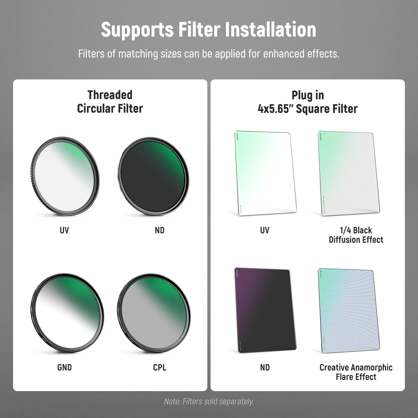 NEEWER PG002 Mini Matte Box with Two 4"x5.65" Filter Trays - Image 8