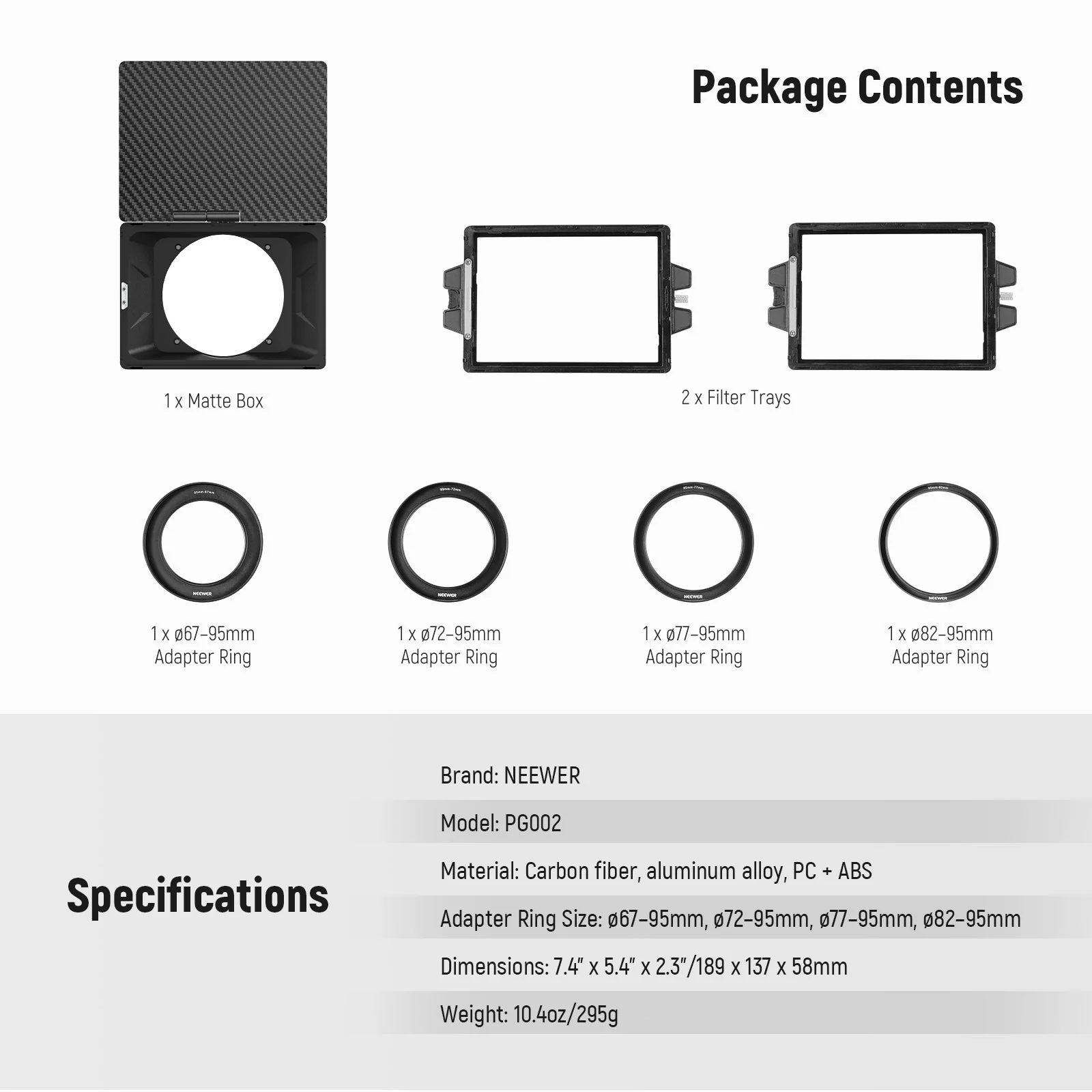 NEEWER PG002 Mini Matte Box with Two 4"x5.65" Filter Trays - Image 9