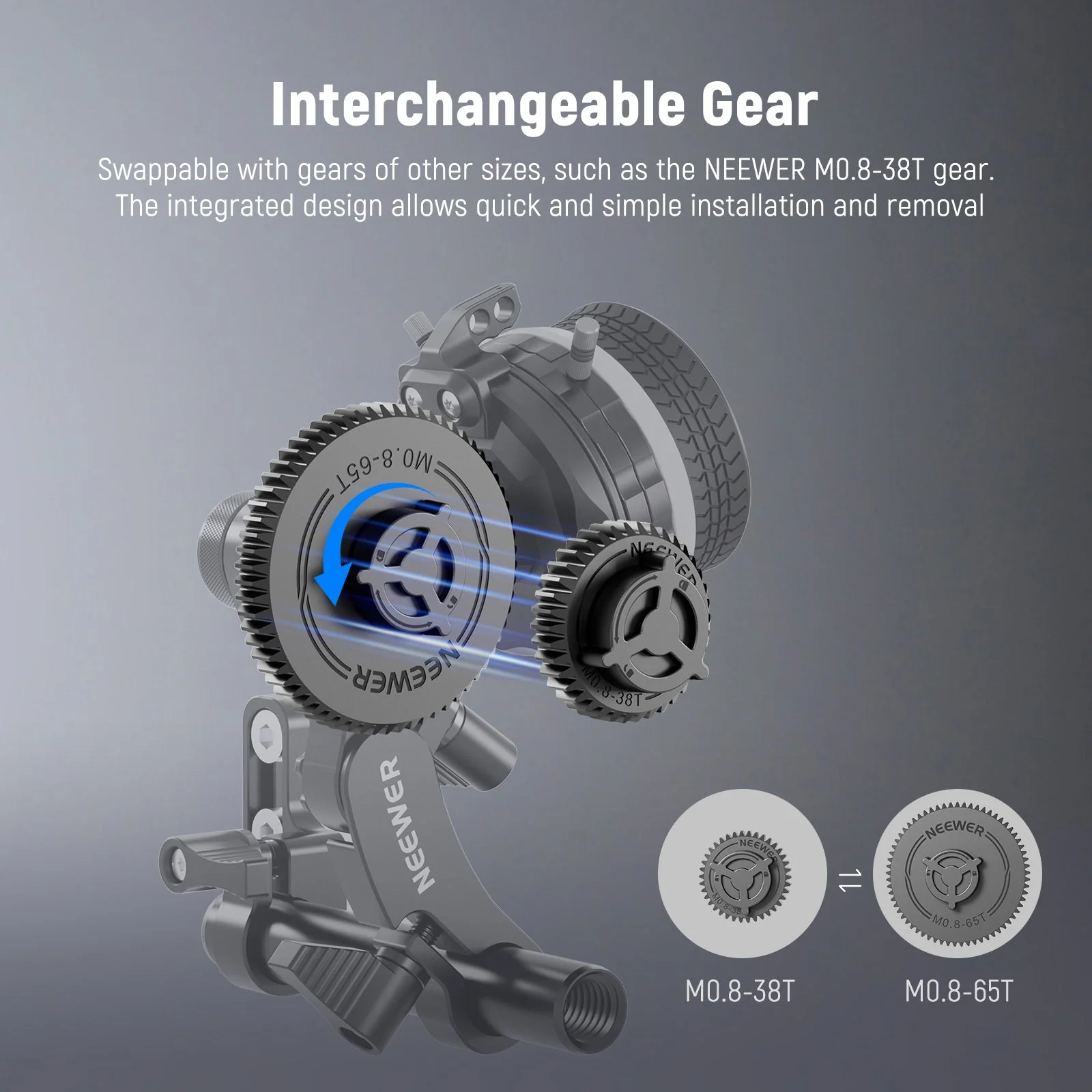 NEEWER PG007/PG006 M0.8-65T/38T Gear for Follow Focus - Image 3