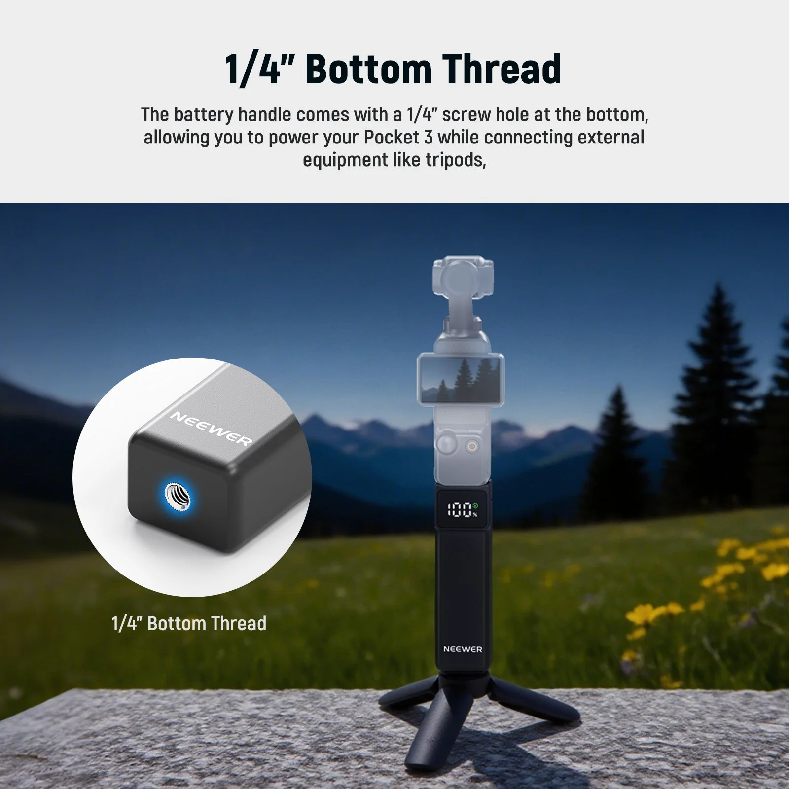NEEWER PH01 Battery Handle For DJI Osmo Pocket 3 - Image 6