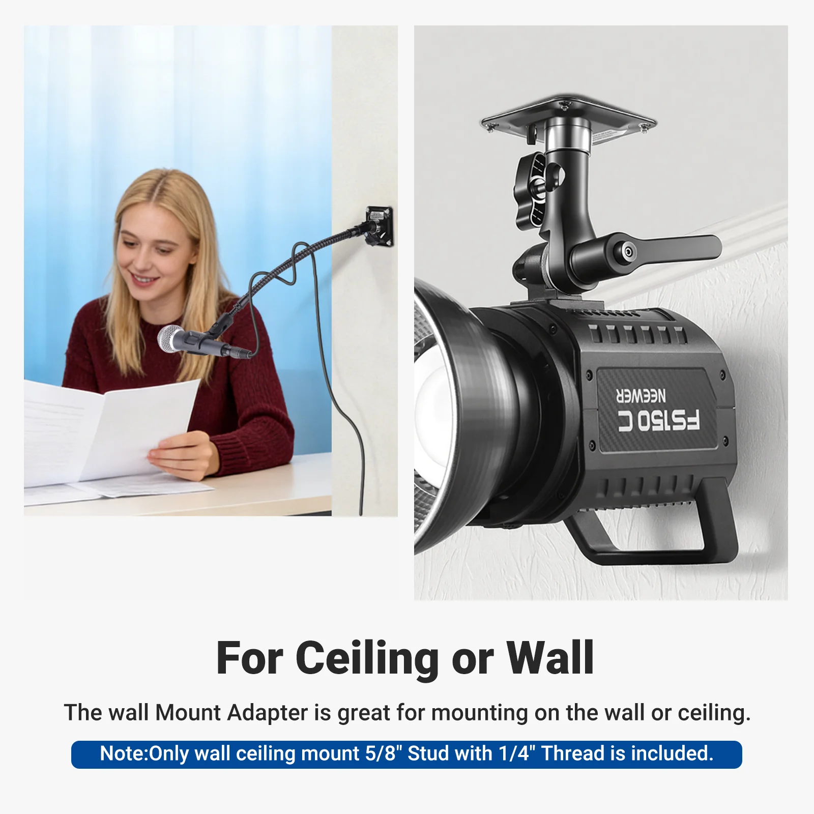 NEEWER Square Ceiling Mount with 1/4" thread - Image 3