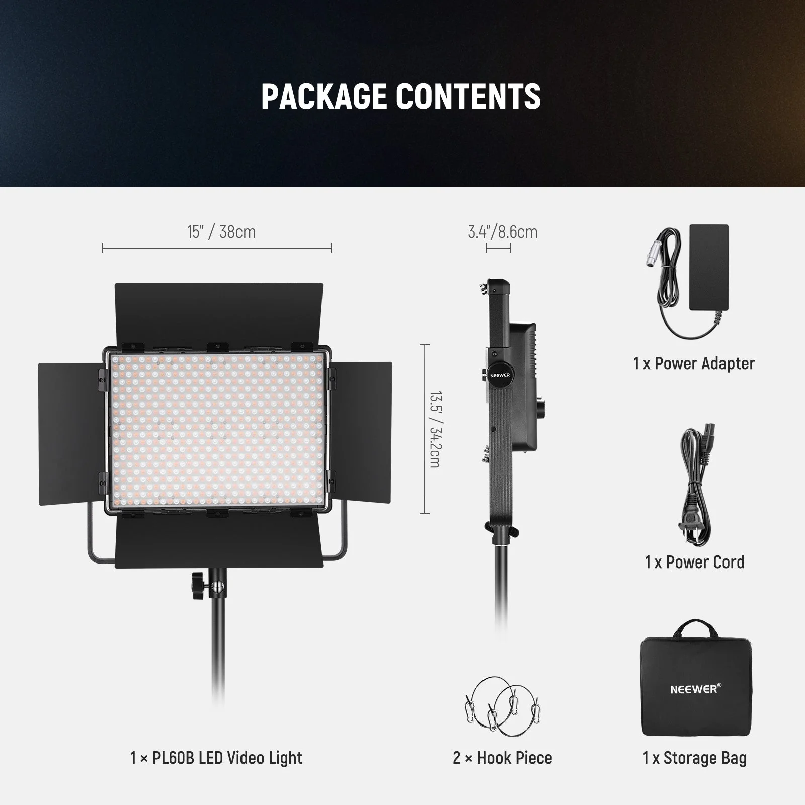 NEEWER PL60B 60W Bi-Color LED Panel Video Light - Image 9