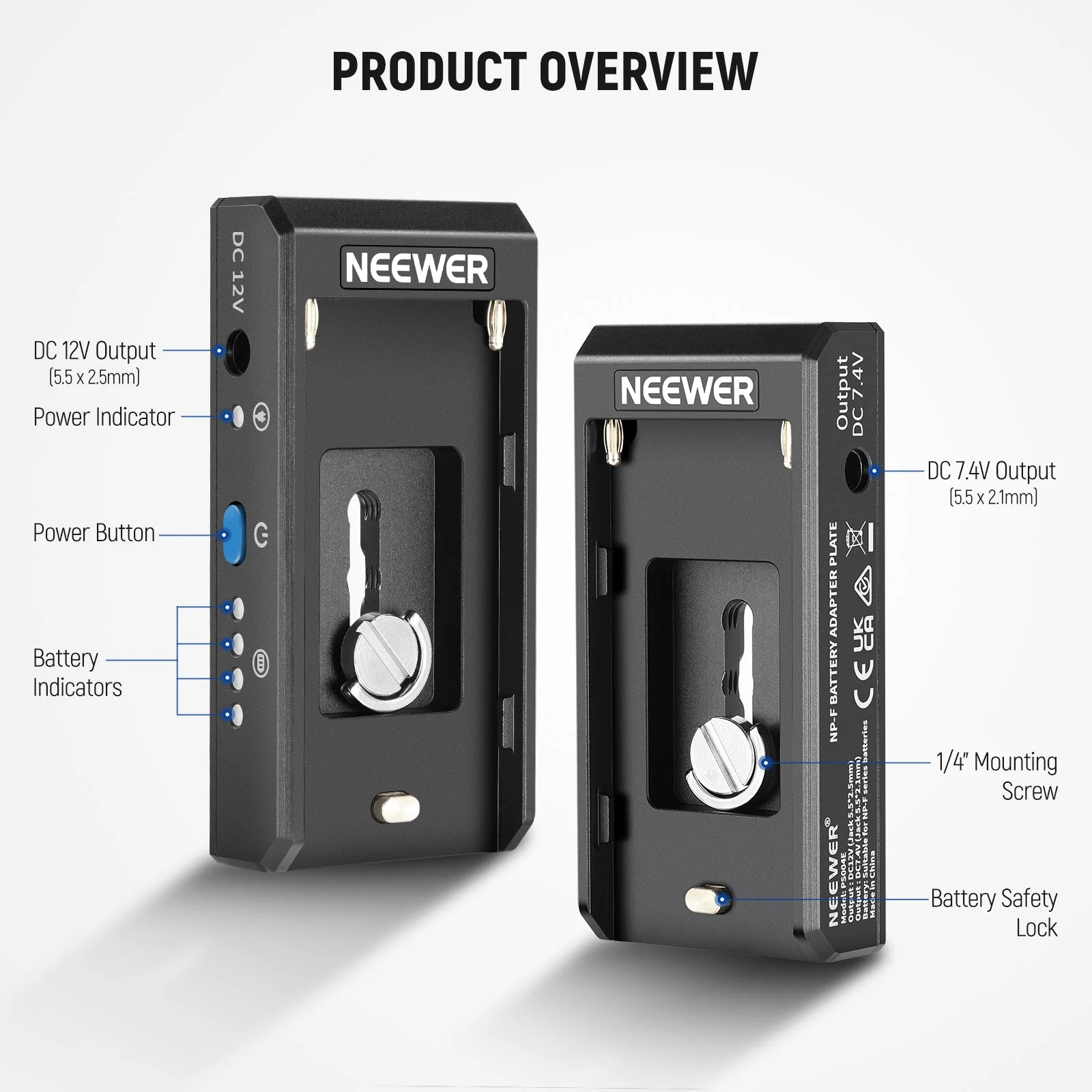 NEEWER PS004E NP-F Battery Adapter Plate with NP-FZ100 Dummy Battery - Image 8
