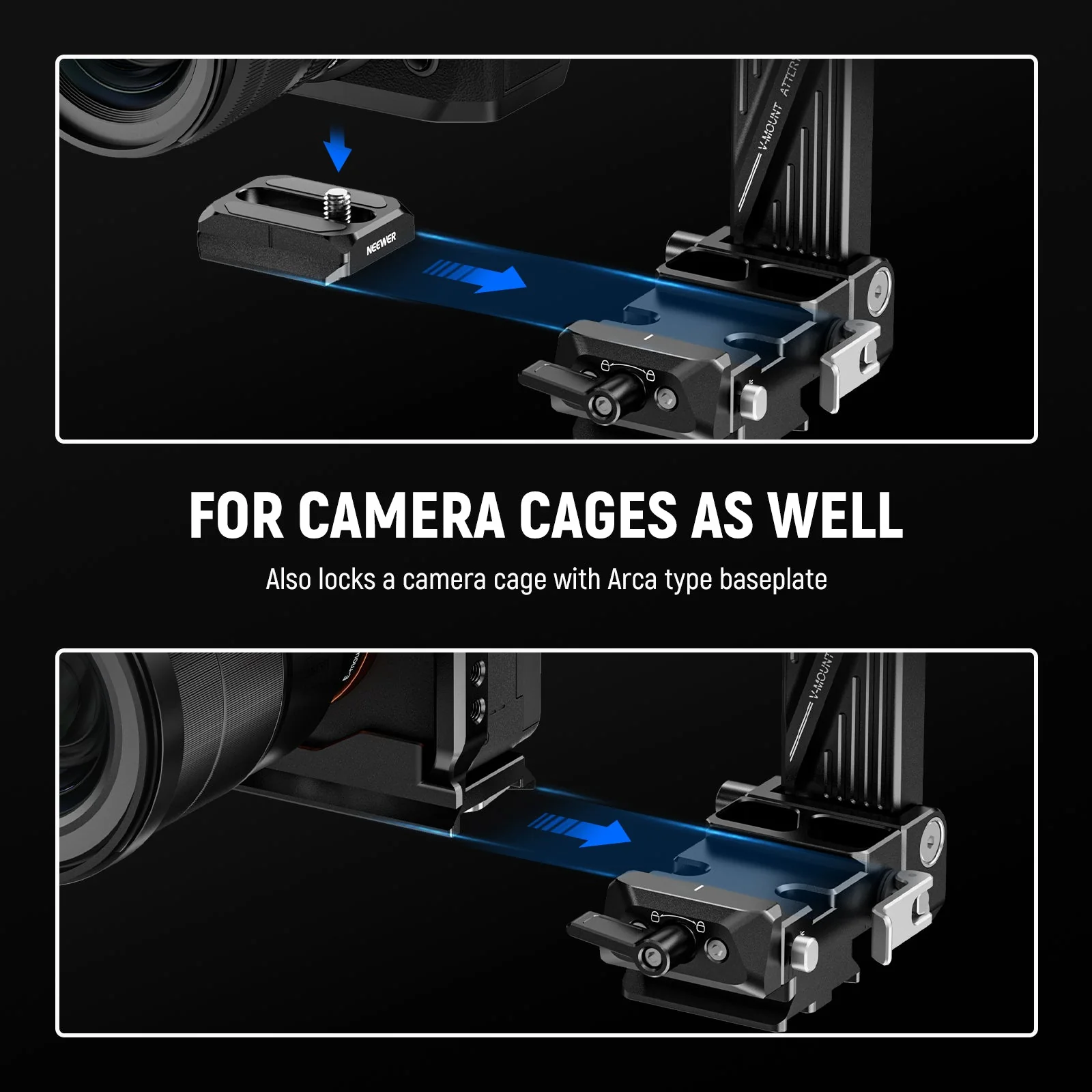 NEEWER PS013 Foldable V Mount Battery Plate with Arca Type QR Plate - Image 5