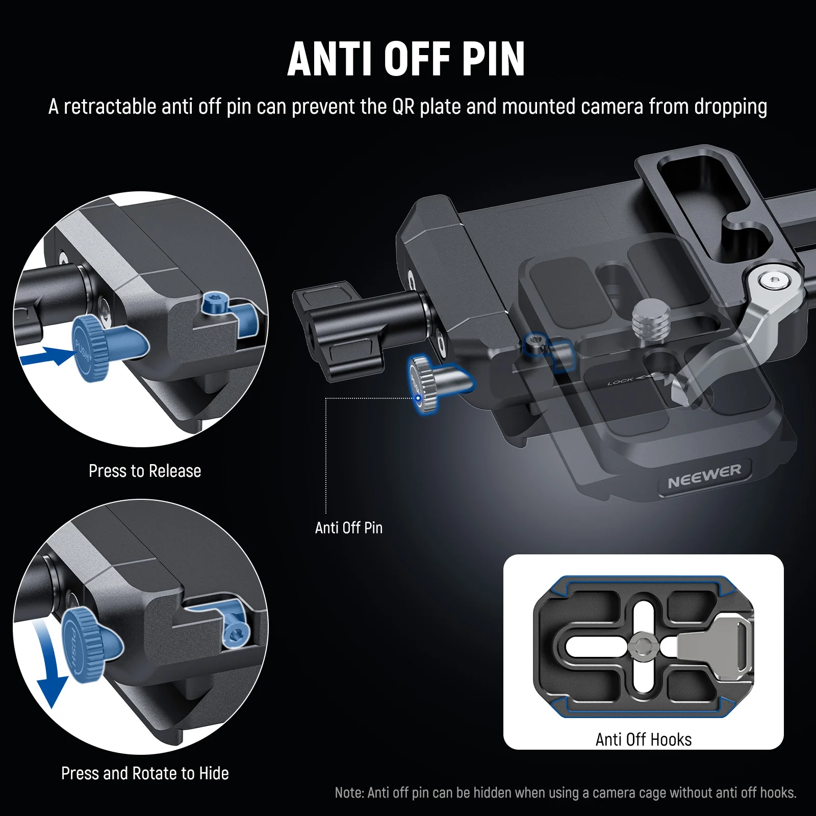 NEEWER PS015 Pro Foldable Arca Type Quick Release V Mount Battery Plate - Image 4
