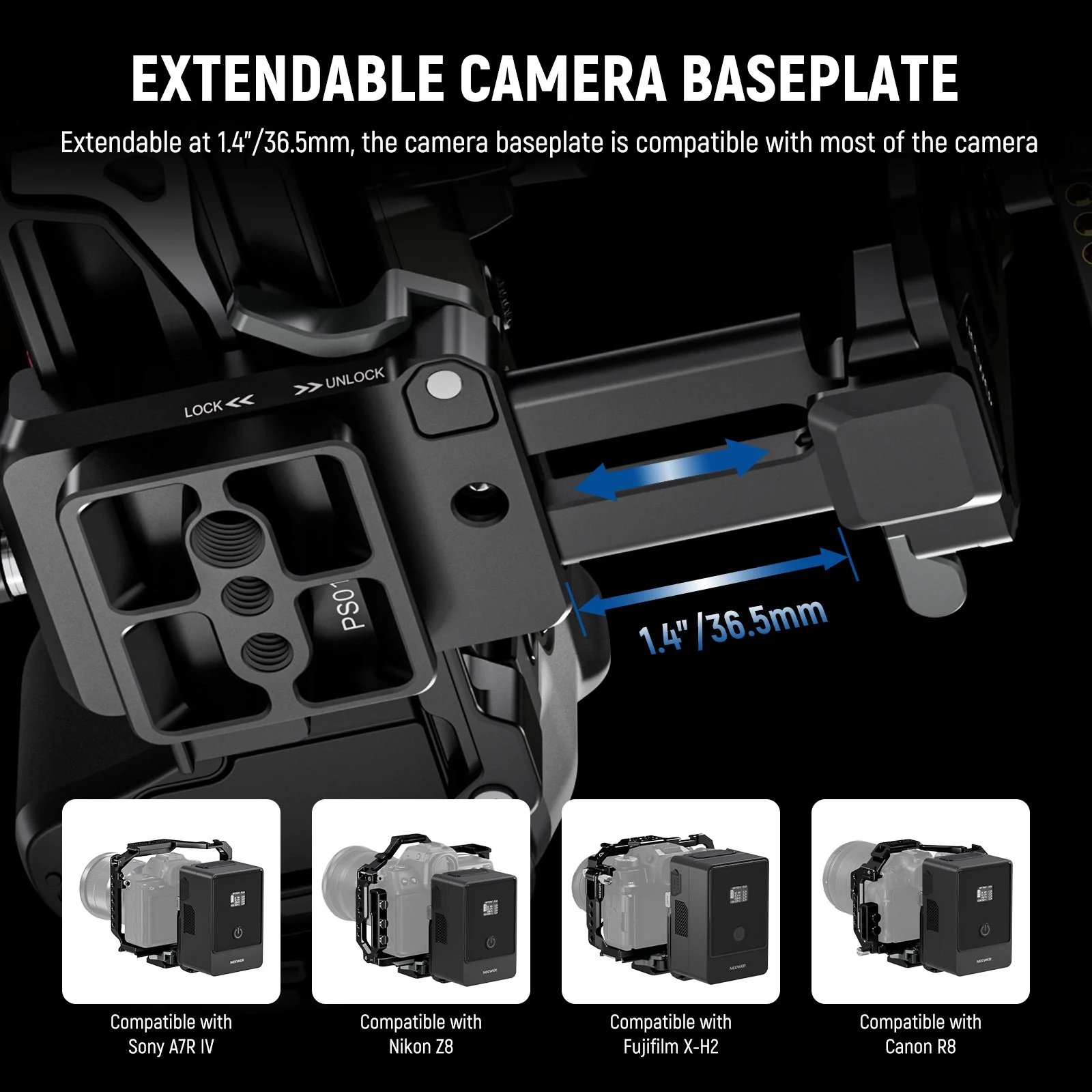 NEEWER PS016 V Mount Battery Plate with NATO Rails - Image 6