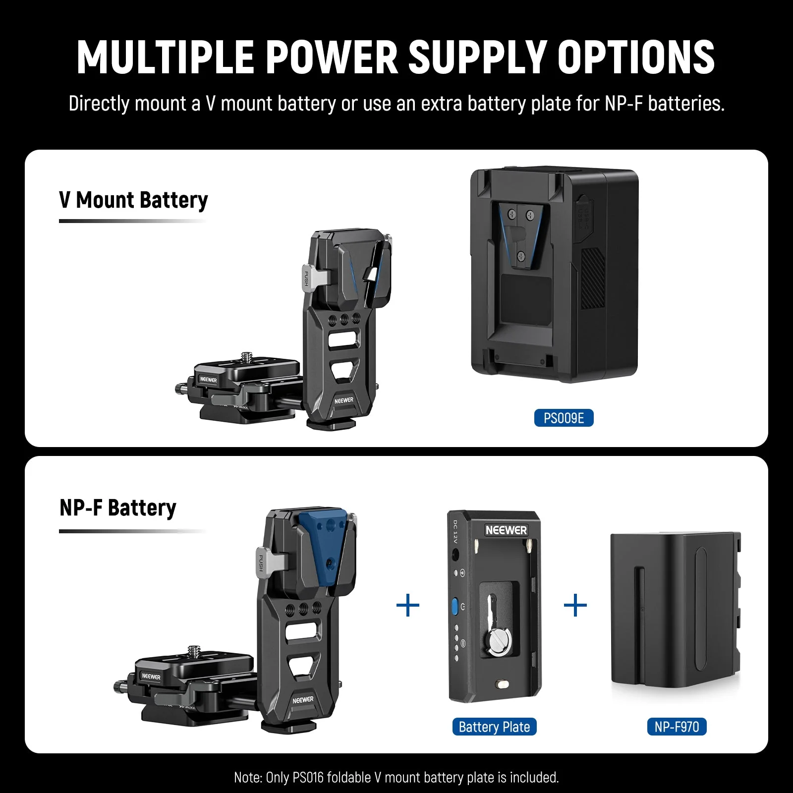 NEEWER PS016 V Mount Battery Plate with NATO Rails - Image 8