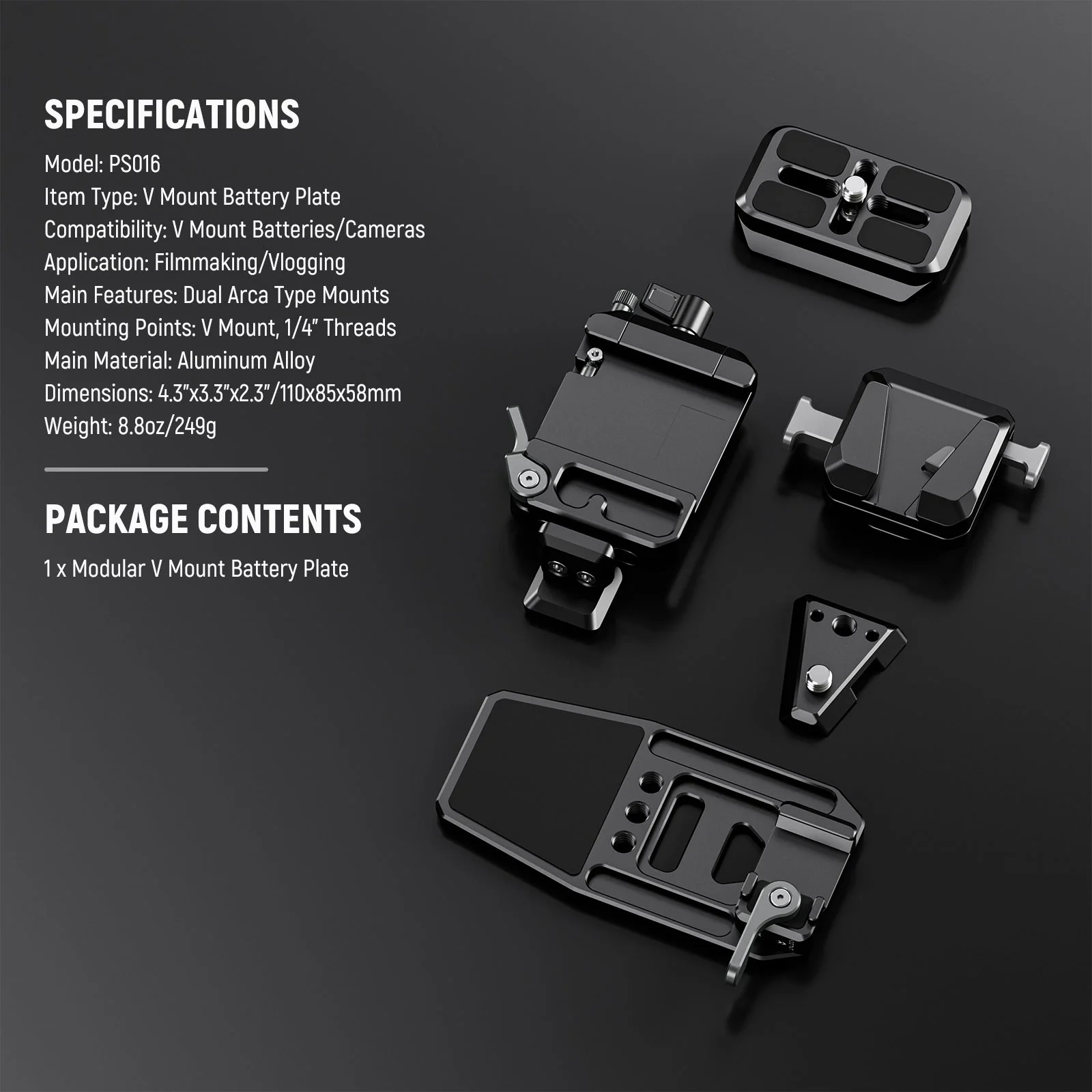NEEWER PS016 V Mount Battery Plate with NATO Rails - Image 9
