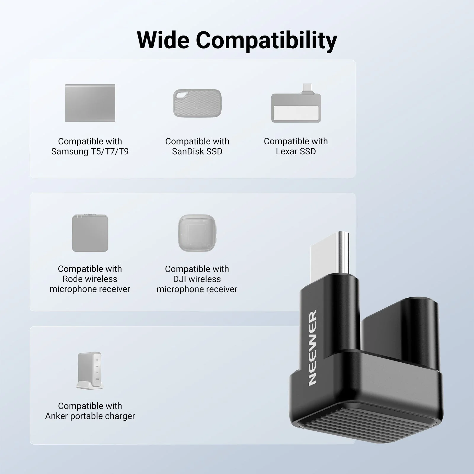 NEEWER PS017 180° U Shaped USB Type C OTG Adapter - Image 5