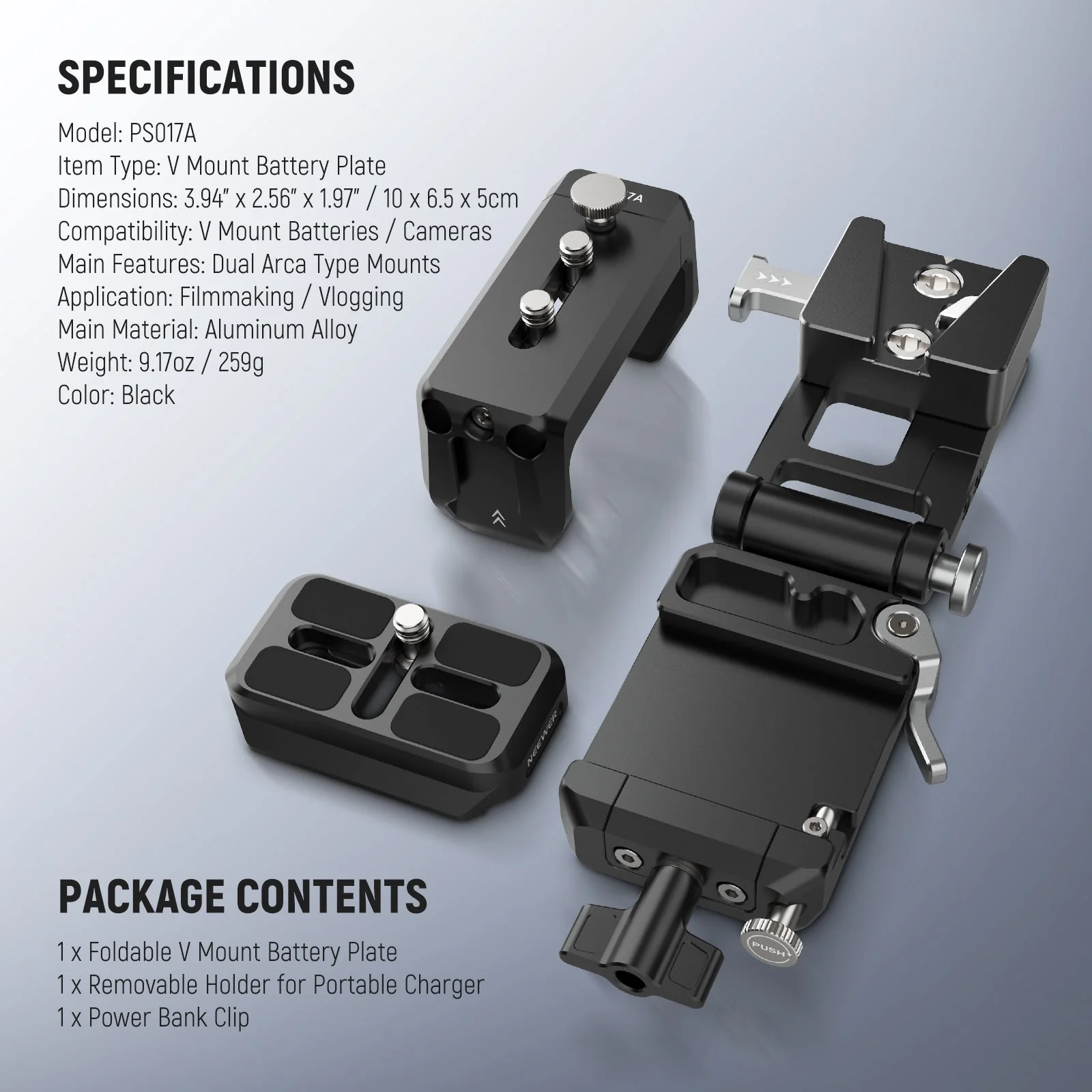 NEEWER PS017A V Mount Battery Plate with Arca Type QR Plate - Image 7