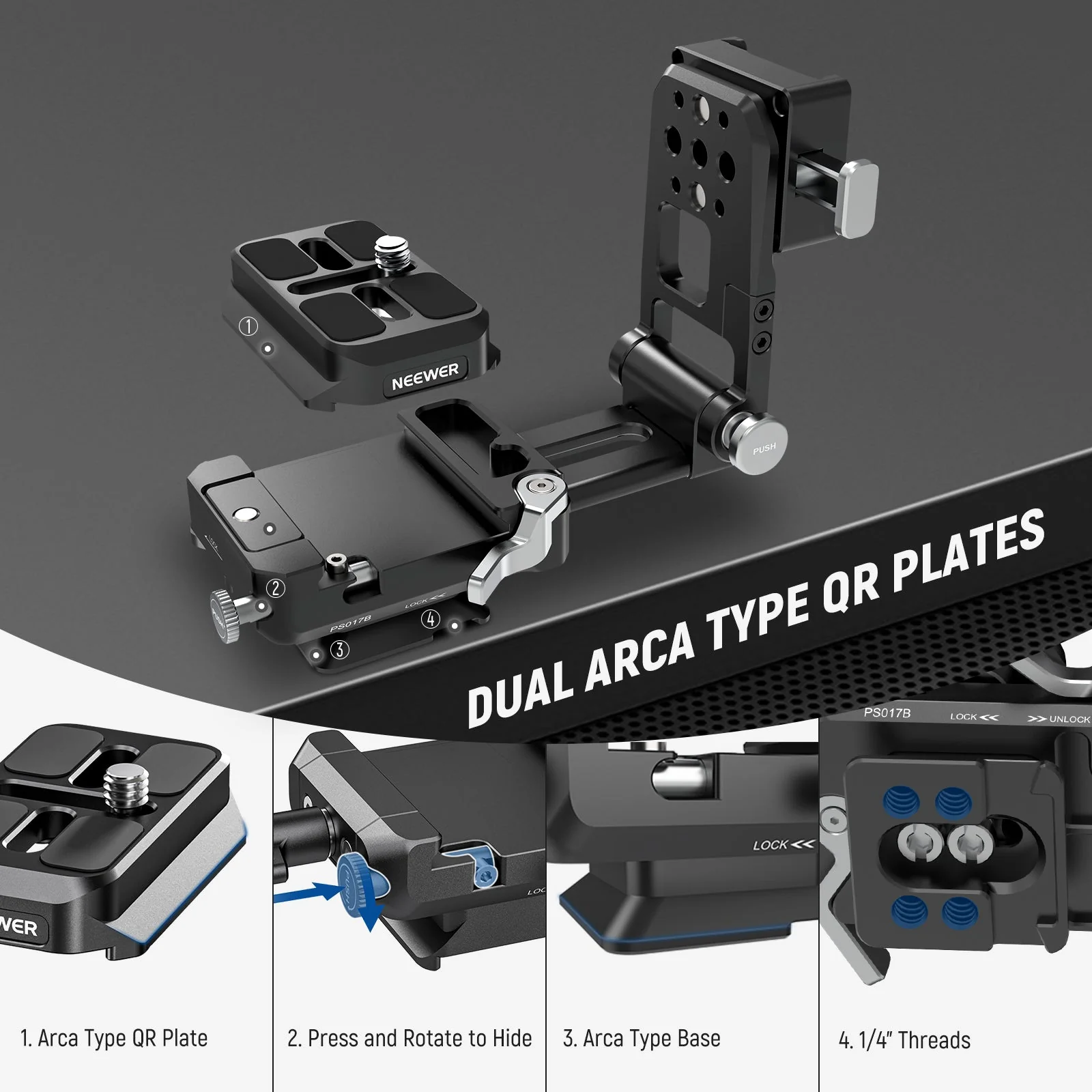 NEEWER PS017B Flexible V Mount Battery Plate with Charger Holder - Image 3