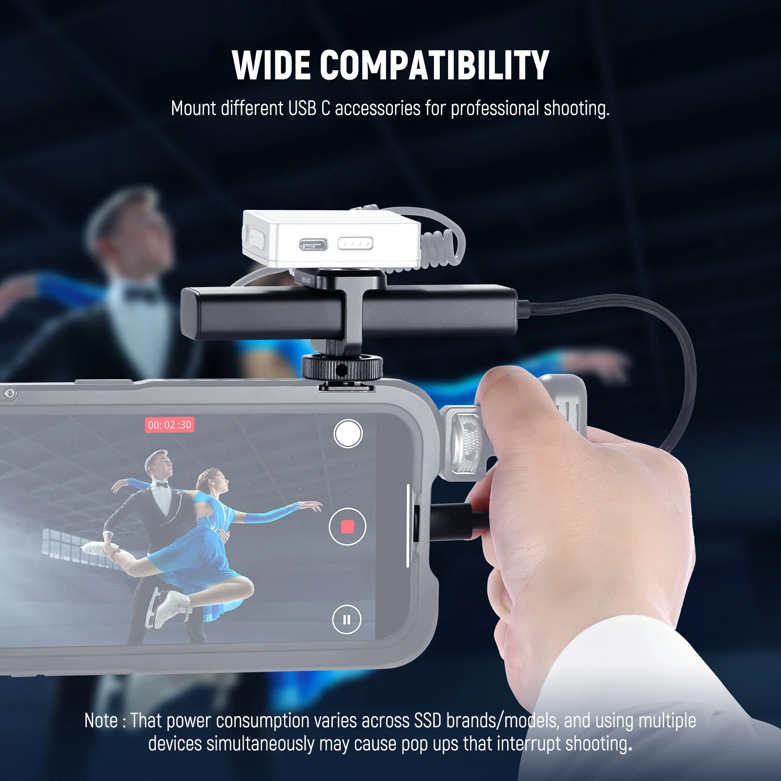 NEEWER PS020E 4 In 1 USB C Hub 3.1 Gen2 100W PD with Cold Shoe Adapter - Image 3