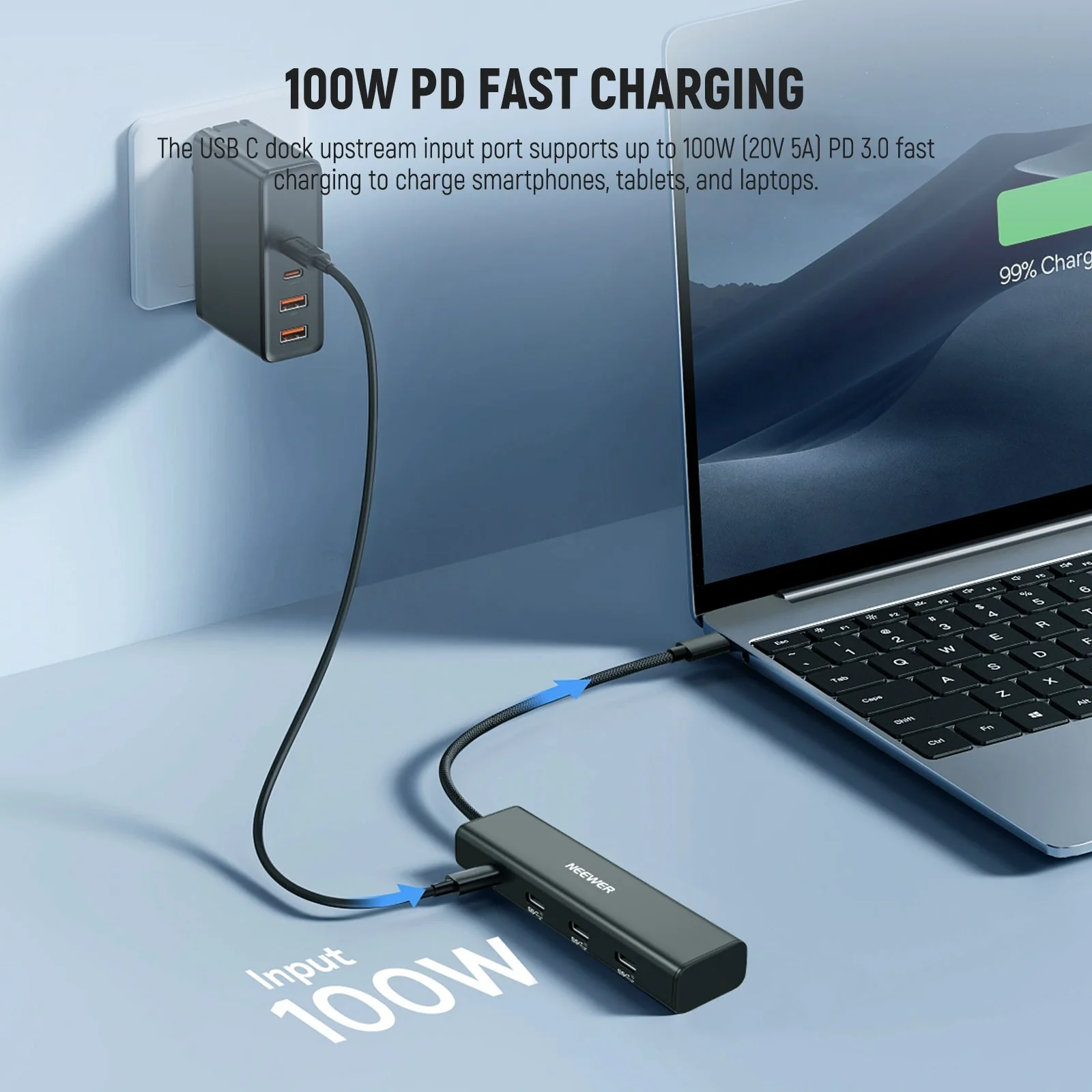 NEEWER PS020E 4 In 1 USB C Hub 3.1 Gen2 100W PD with Cold Shoe Adapter - Image 7