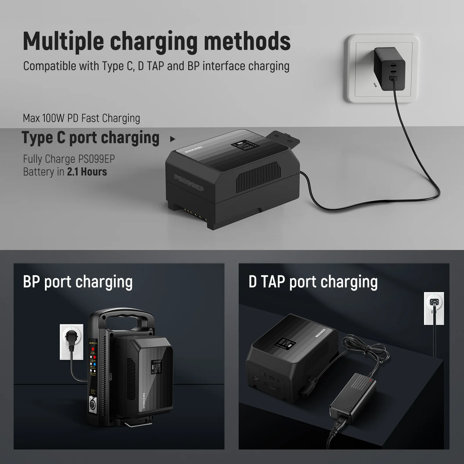 NEEWER V Mount Battery PS099EP 6800mAh 99Wh 100W PD Fast Charge - Image 4