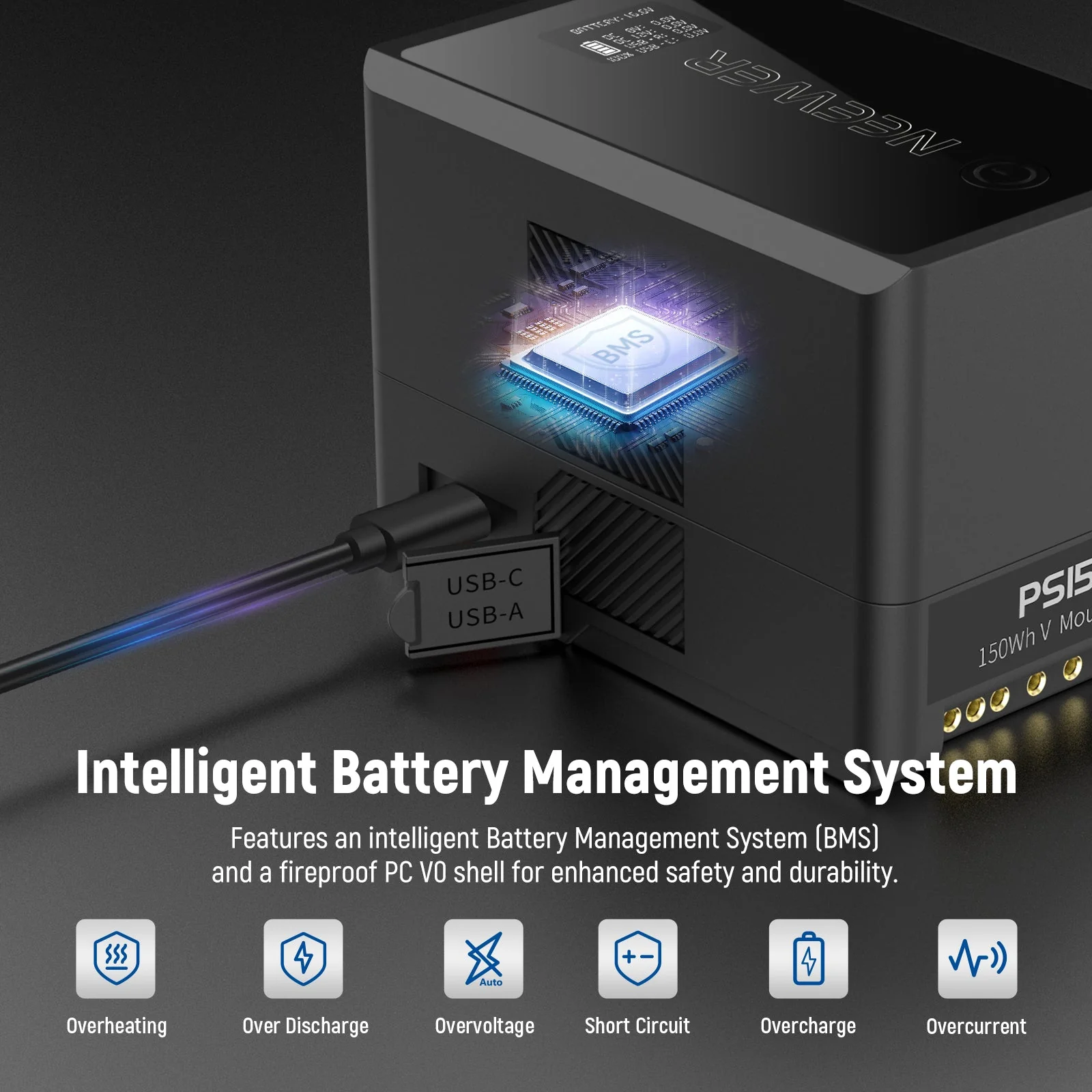 NEEWER V Mount Battery PS150E 10350mAh 150Wh 100W PD Fast Charge - Image 6