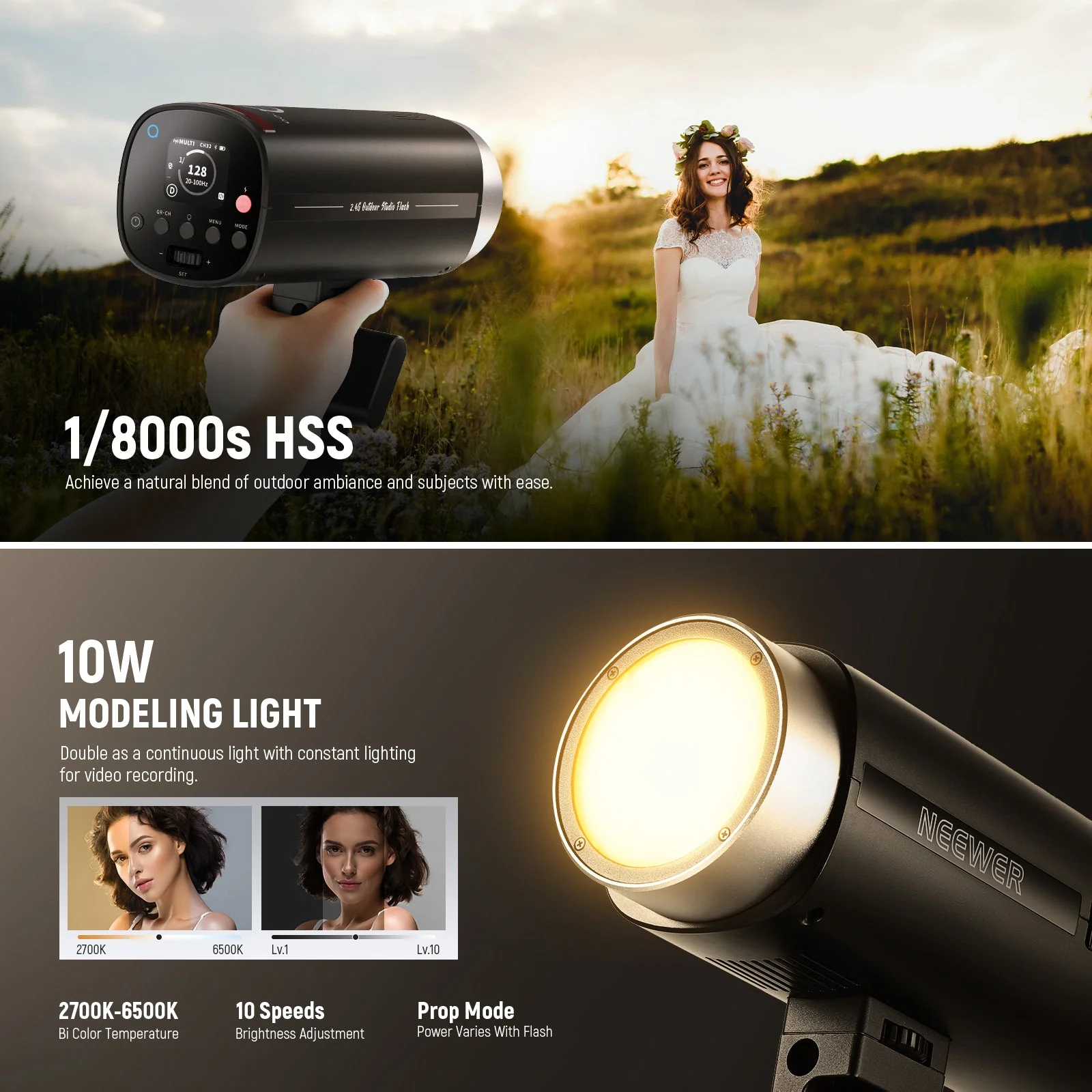 NEEWER Q200 200Ws 2.4G TTL HSS Outdoor Strobe Flash - Image 4