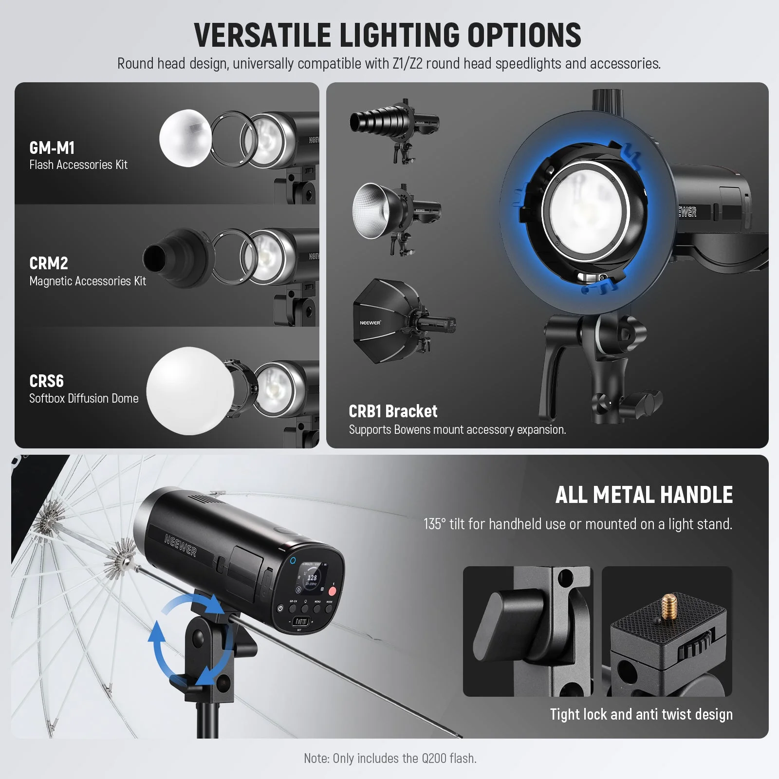 NEEWER Q200 200Ws 2.4G TTL HSS Outdoor Strobe Flash - Image 8