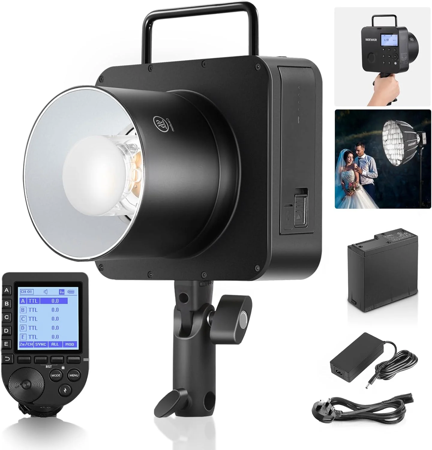 NEEWER Q4 400Ws GN72 2.4G HSS TTL Outdoor Studio Flash - Image 19