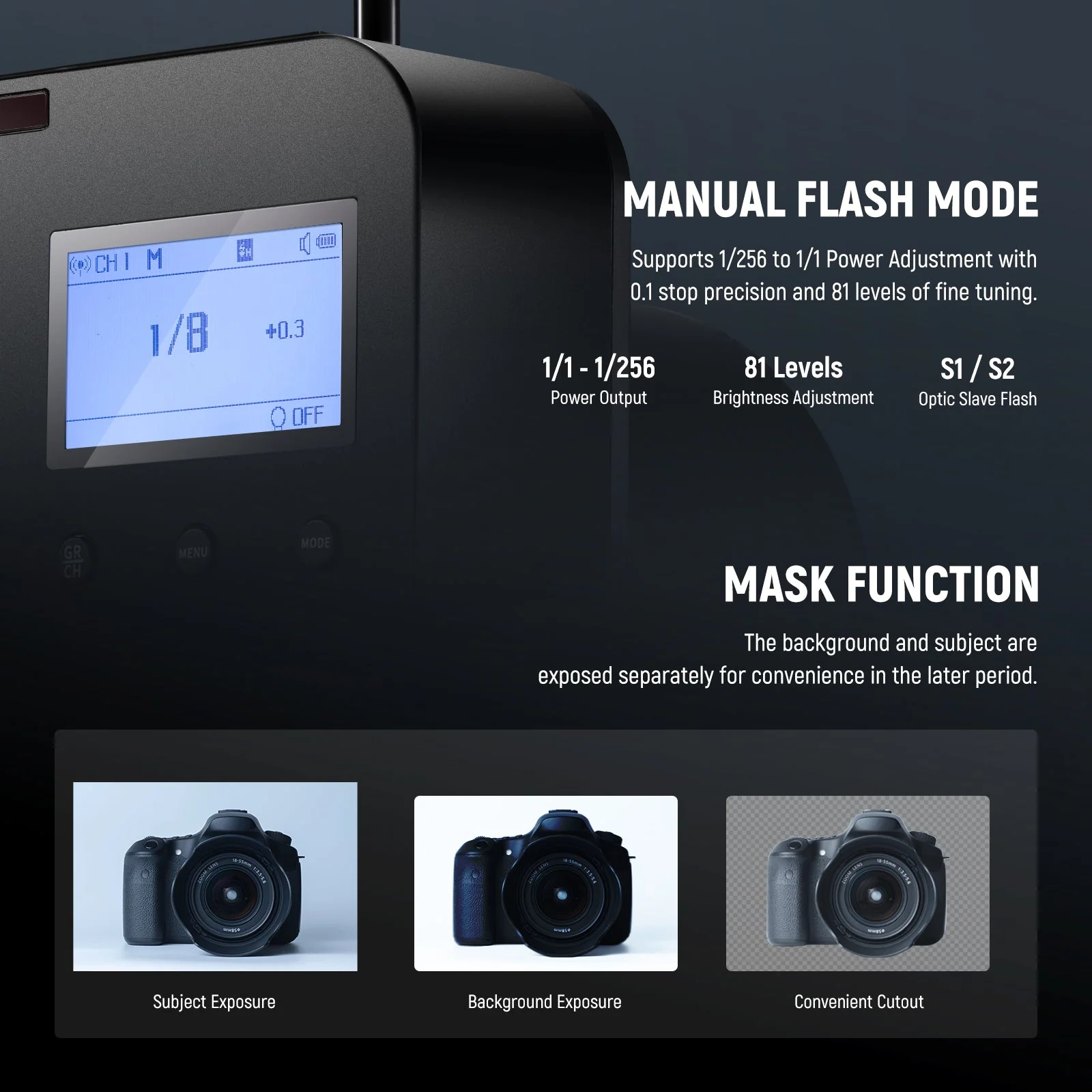 NEEWER Q4 400Ws GN72 2.4G HSS TTL Outdoor Studio Flash - Image 7