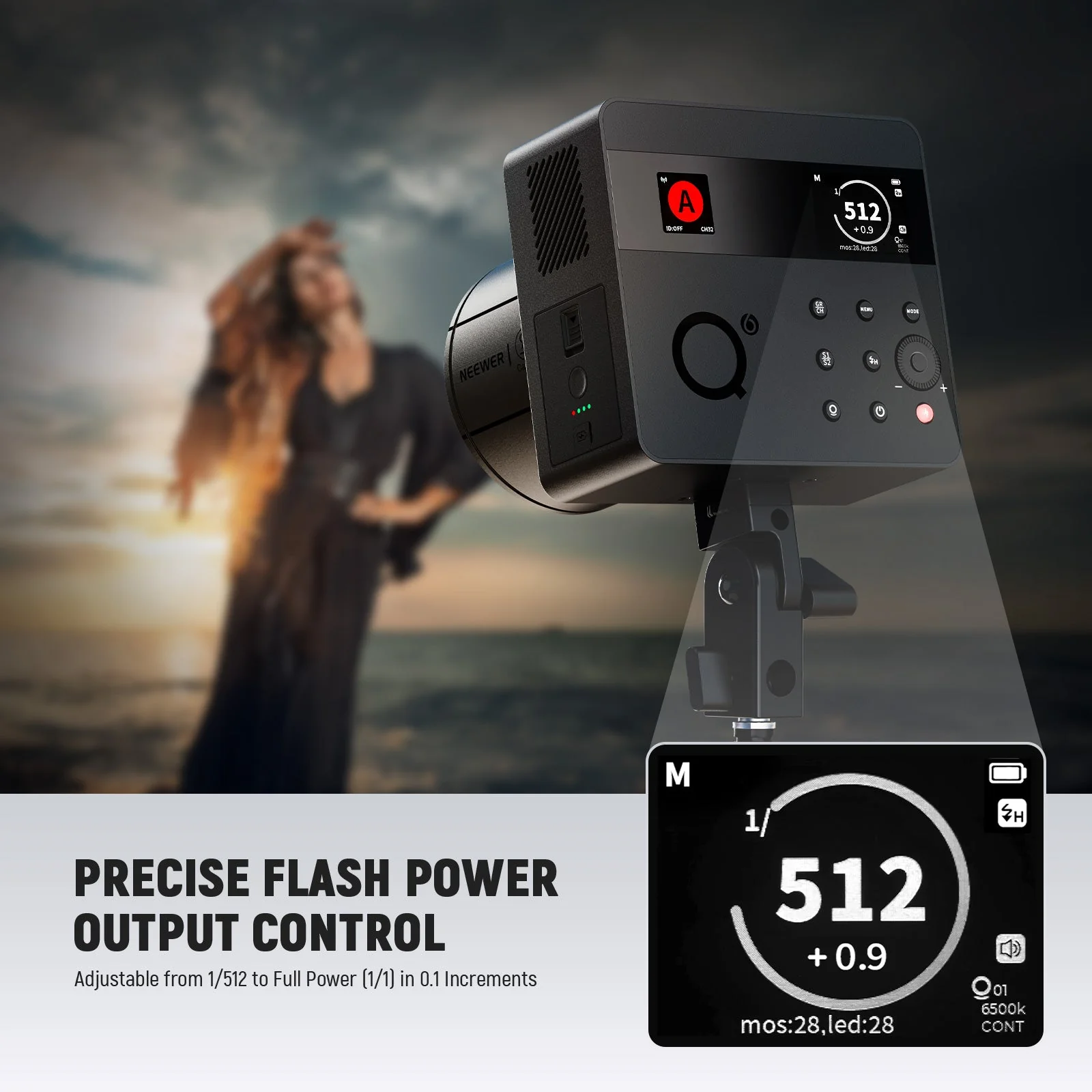 NEEWER Q6 600Ws 2.4G TTL HSS Outdoor Studio Flash Monolight - Image 4