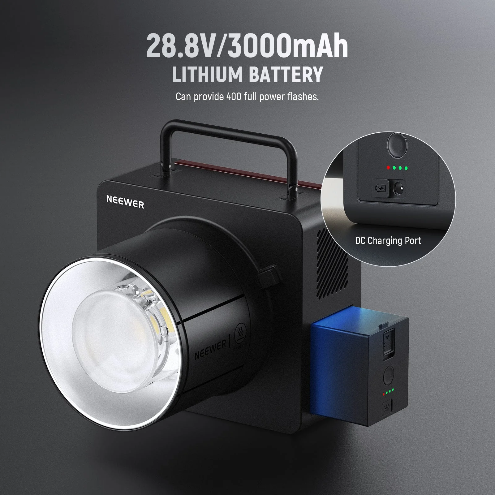 NEEWER Q6 600Ws 2.4G TTL HSS Outdoor Studio Flash Monolight - Image 7