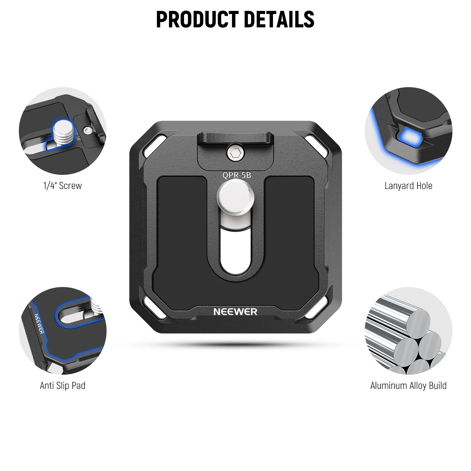 NEEWER QPR-5B 2 Pack 38mm Arca Quick Release Plate - Image 5