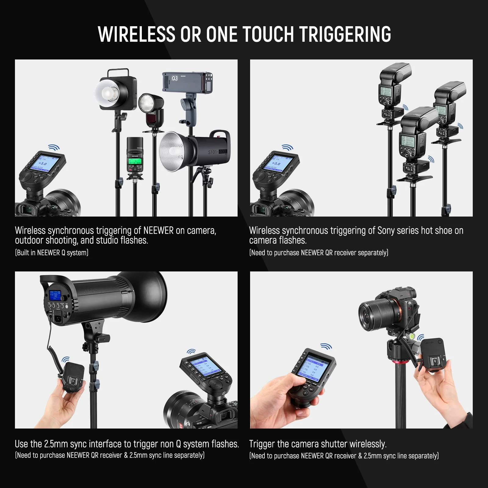 NEEWER QPRO TTL Wireless Trigger for Canon/Nikon/Sony/Fujifilm - Image 17