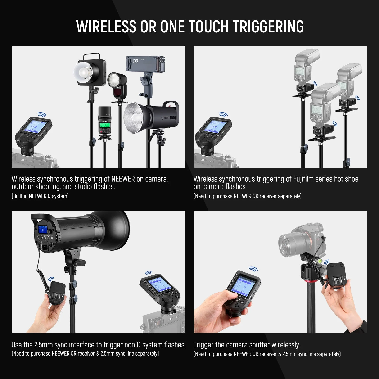 NEEWER QPRO TTL Wireless Trigger for Canon/Nikon/Sony/Fujifilm - Image 21
