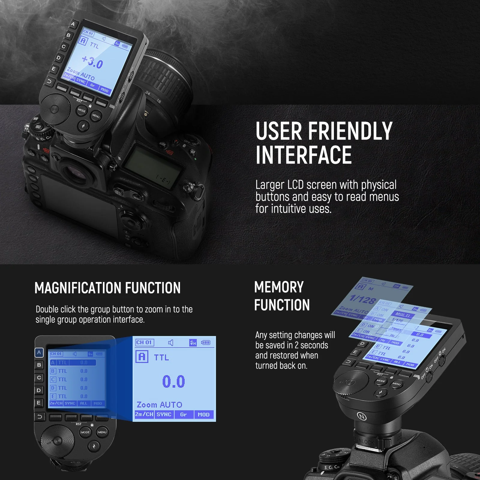 NEEWER QPRO TTL Wireless Trigger for Canon/Nikon/Sony/Fujifilm - Image 30