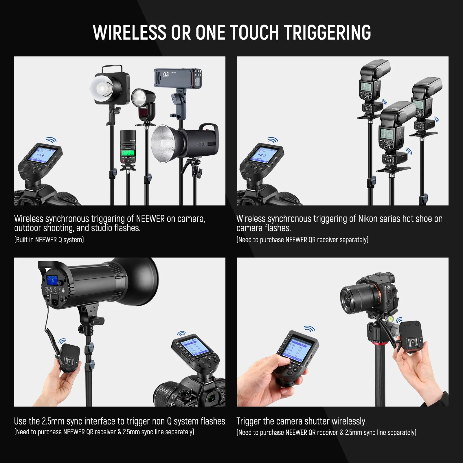 NEEWER QPRO TTL Wireless Trigger for Canon/Nikon/Sony/Fujifilm - Image 35