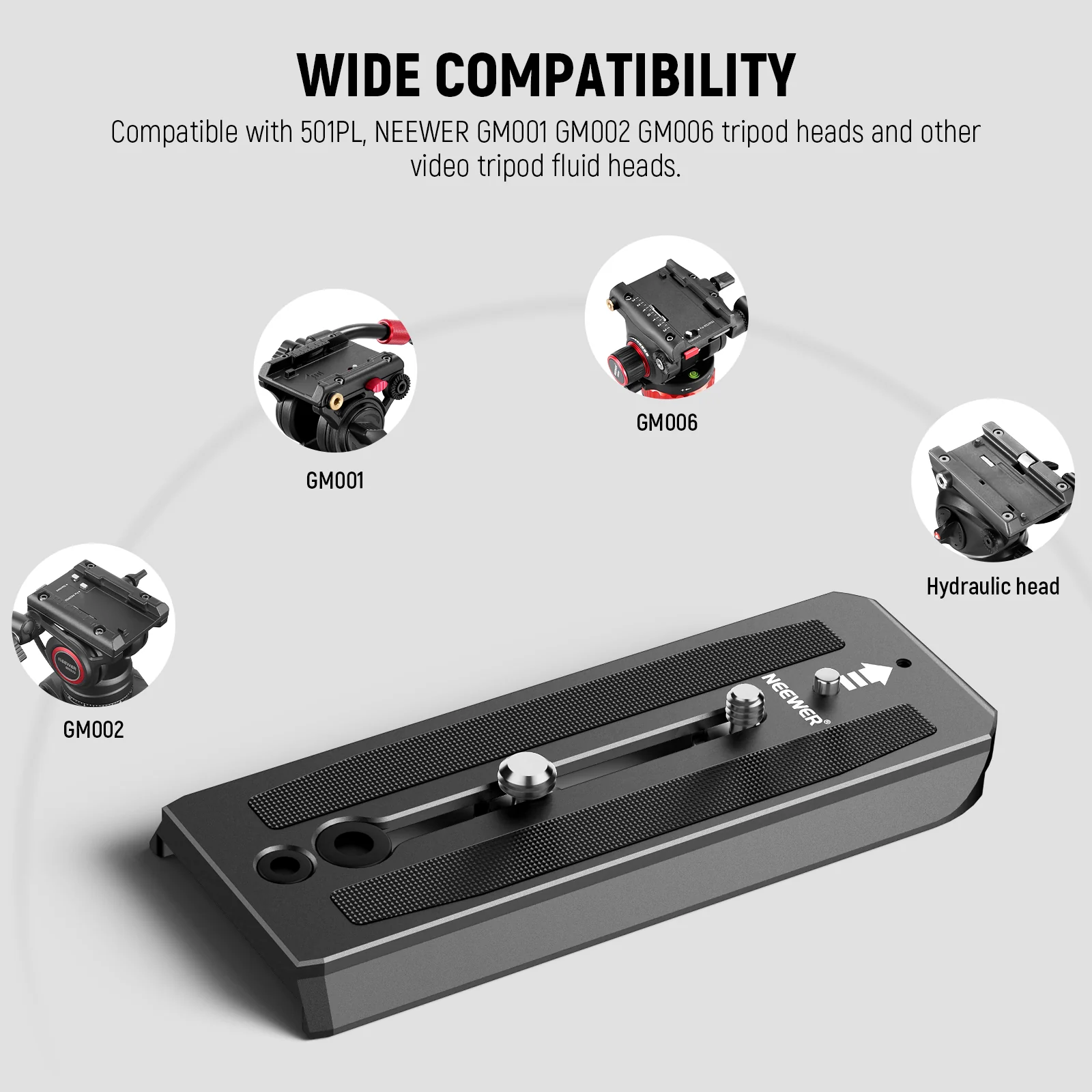 NEEWER 501PL Tripod Fluid Head Quick Release Plate - Image 5