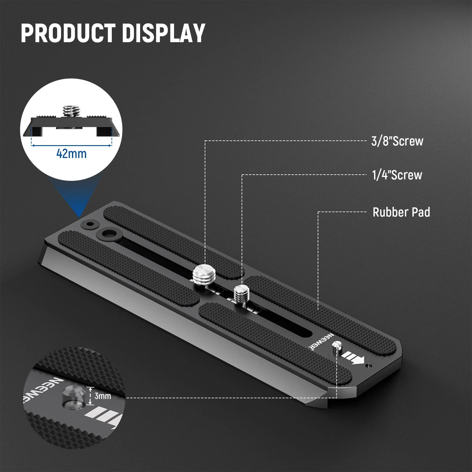 NEEWER QR6 Quick Release Plate For 501PL 504PL - Image 2