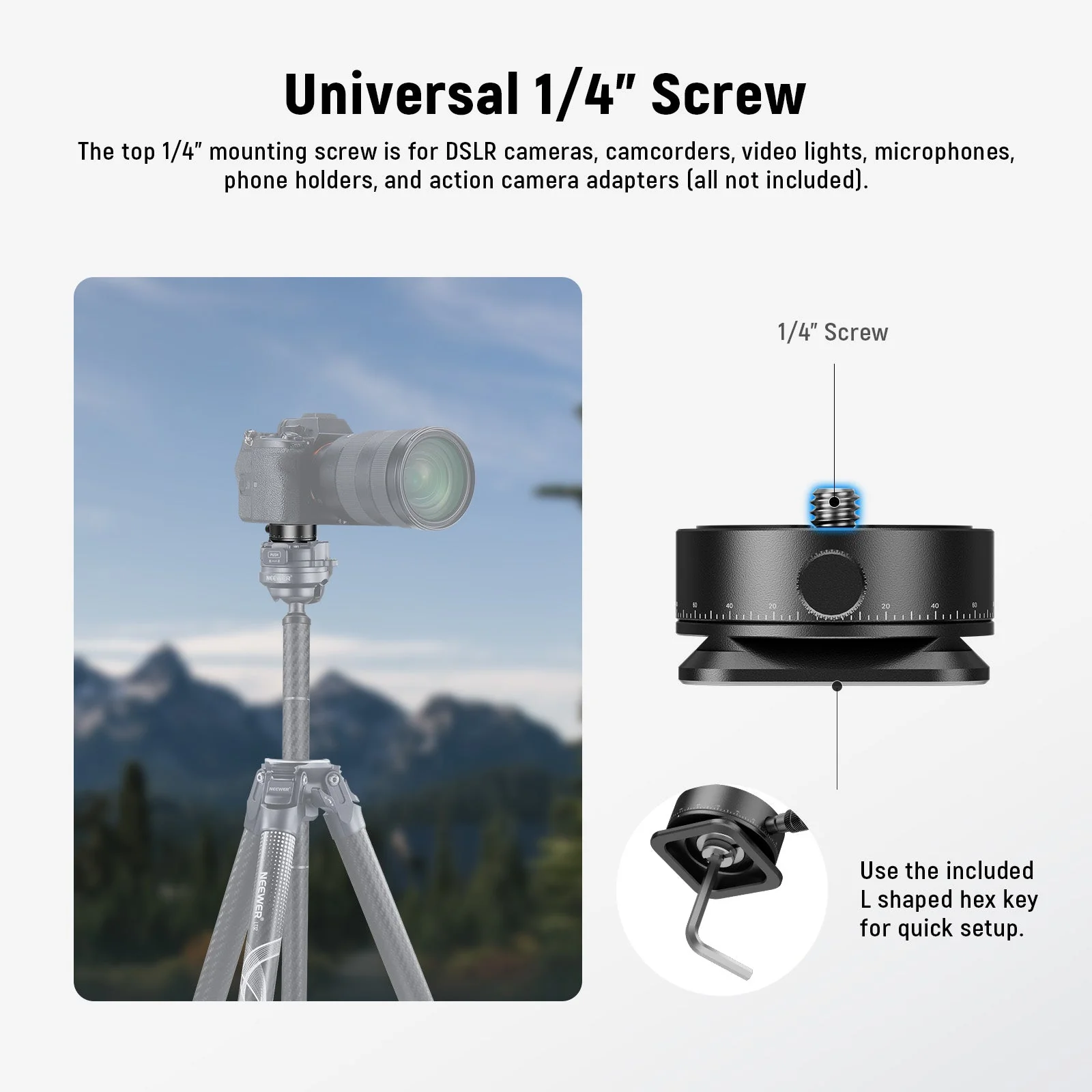 NEEWER QRP-6 360° Panoramic Quick Release Plate - Image 3