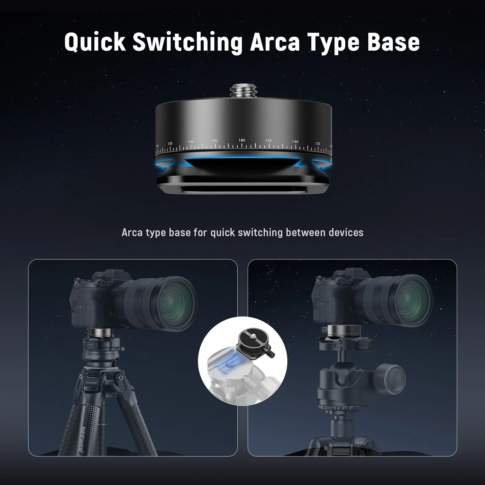 NEEWER QRP-6 360° Panoramic Quick Release Plate - Image 4