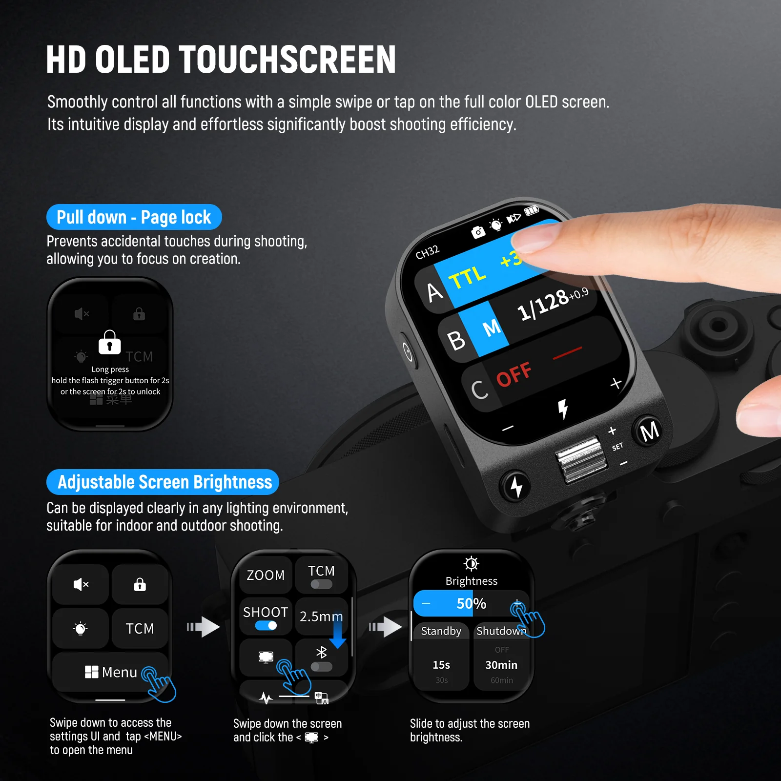 NEEWER QZ TTL Wireless Flash Trigger Transmitter for Canon/Sony/Nikon/Fujifilm - Image 10