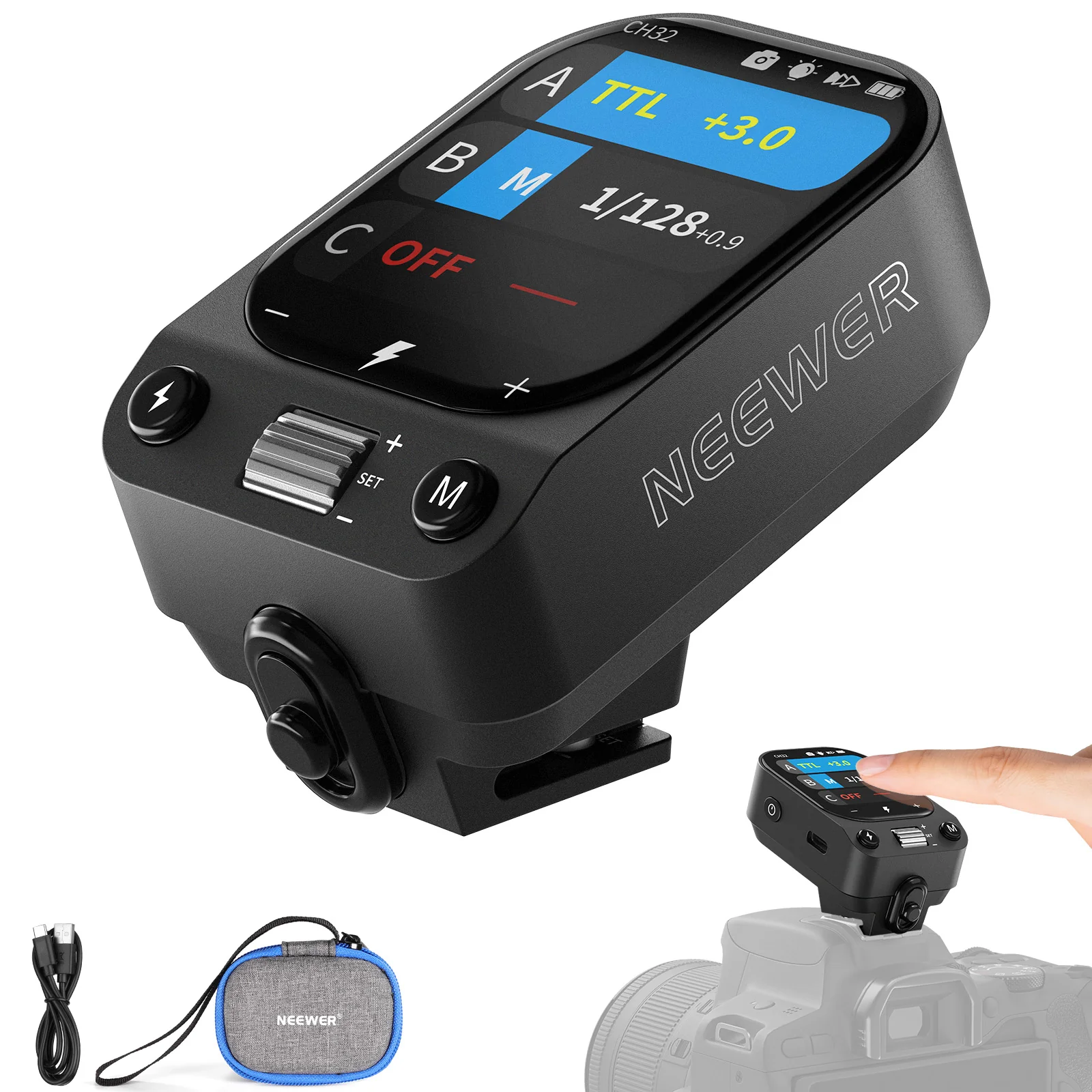 NEEWER QZ TTL Wireless Flash Trigger Transmitter for Canon/Sony/Nikon/Fujifilm - Image 17