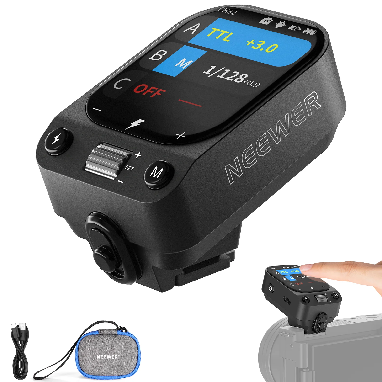 NEEWER QZ TTL Wireless Flash Trigger Transmitter for Canon/Sony/Nikon/Fujifilm - Image 25