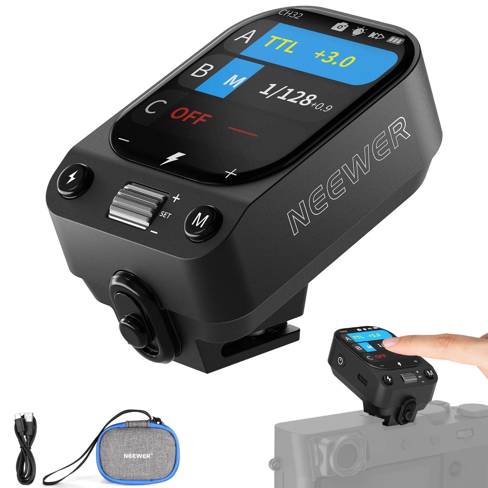 NEEWER QZ TTL Wireless Flash Trigger Transmitter for Canon/Sony/Nikon/Fujifilm - Image 9