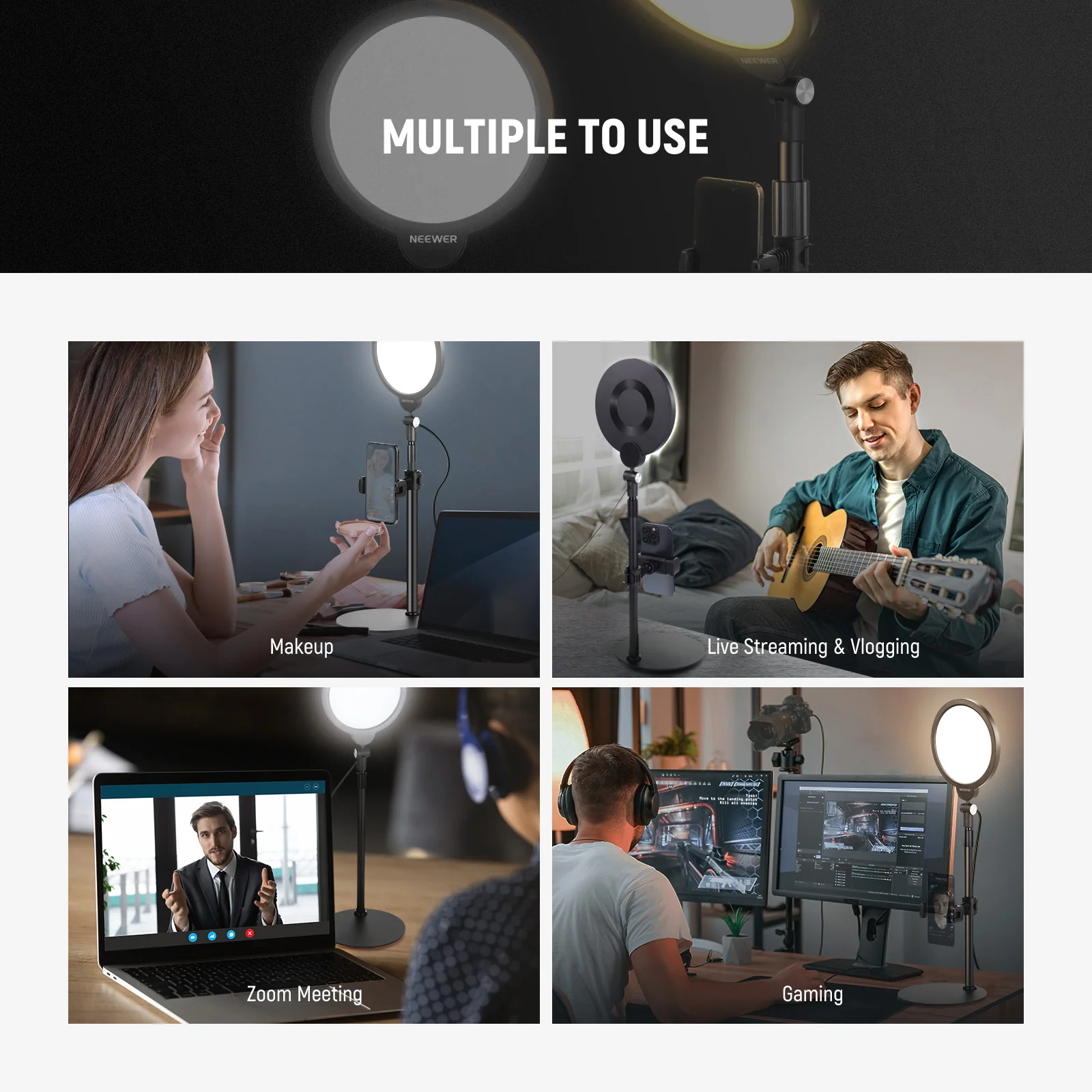 NEEWER BASICS R06 7" Desktop Phone Selfie Round LED Light Kit - Image 15