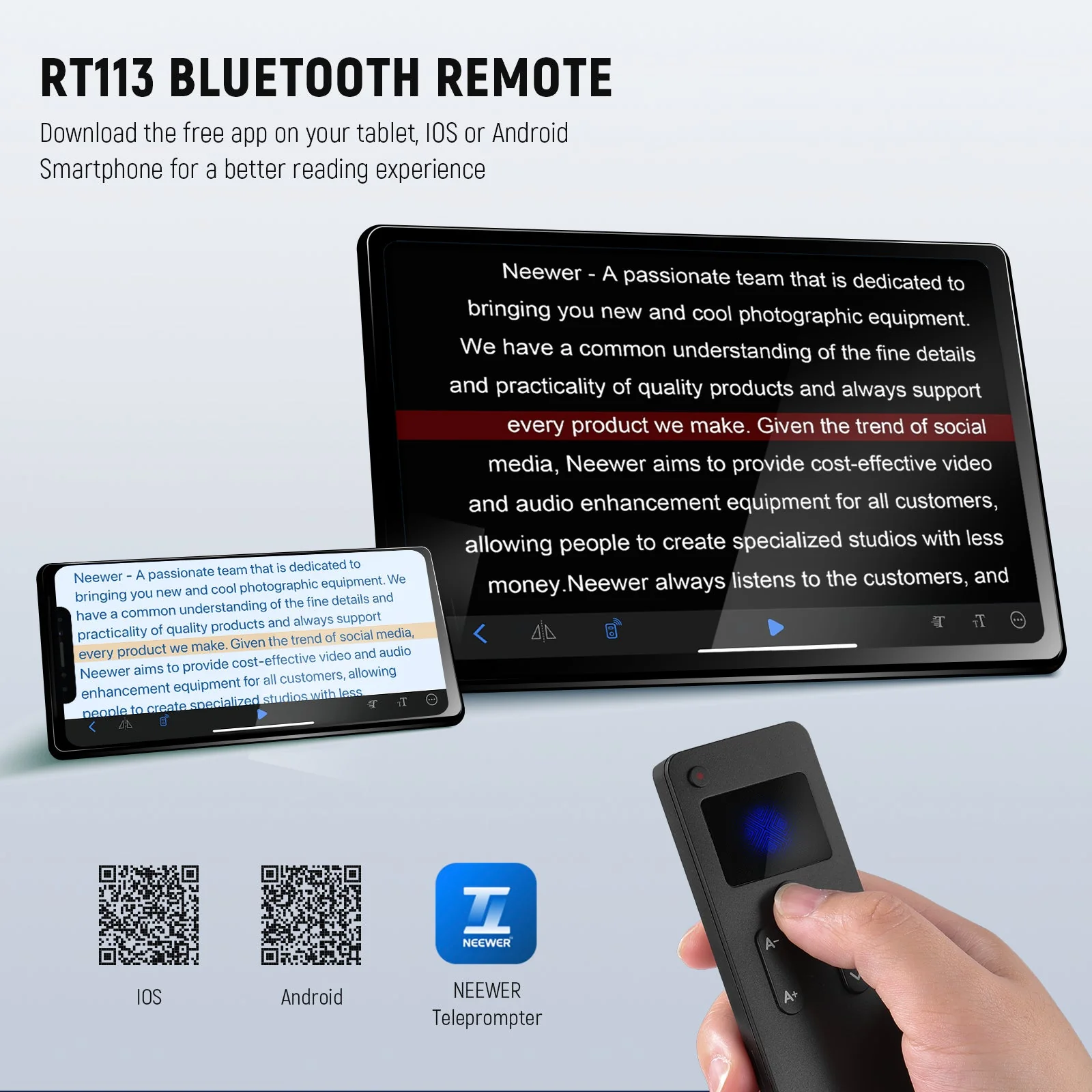 NEEWER RT113 Remote Control for NEEWER Teleprompter App - Image 2