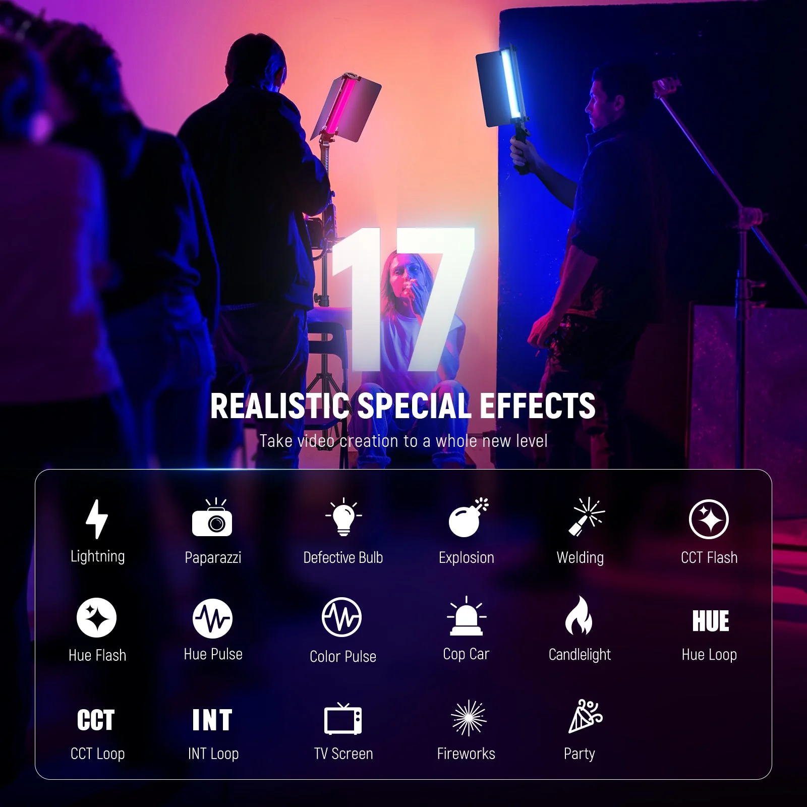 NEEWER RGB1 Magnetic Handheld Light Stick with Metal Barndoor Handle - Image 5