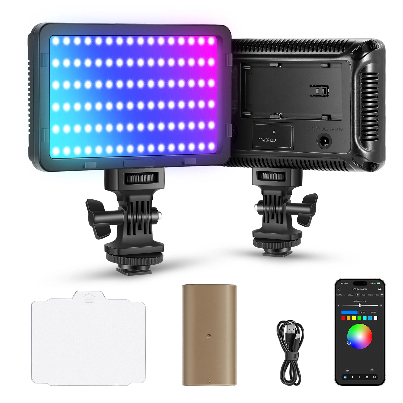 NEEWER RGB176 LED Camera Video Light with Battery