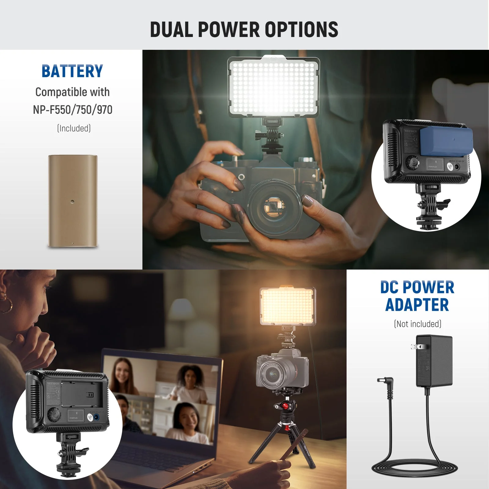 NEEWER RGB176 LED Camera Video Light with Battery - Image 7