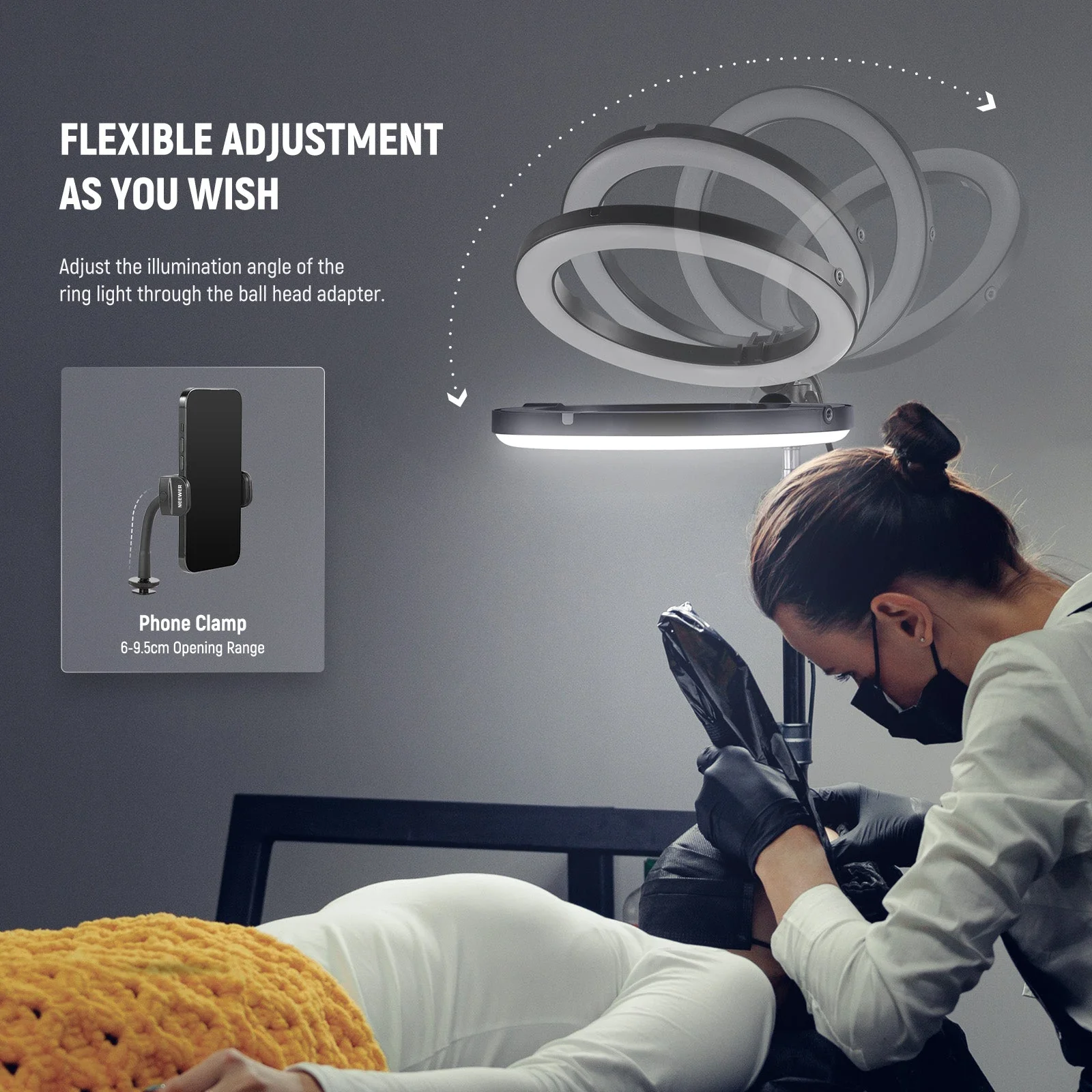 NEEWER RH10B 10" 20W LED Ring Light Kit - Image 8