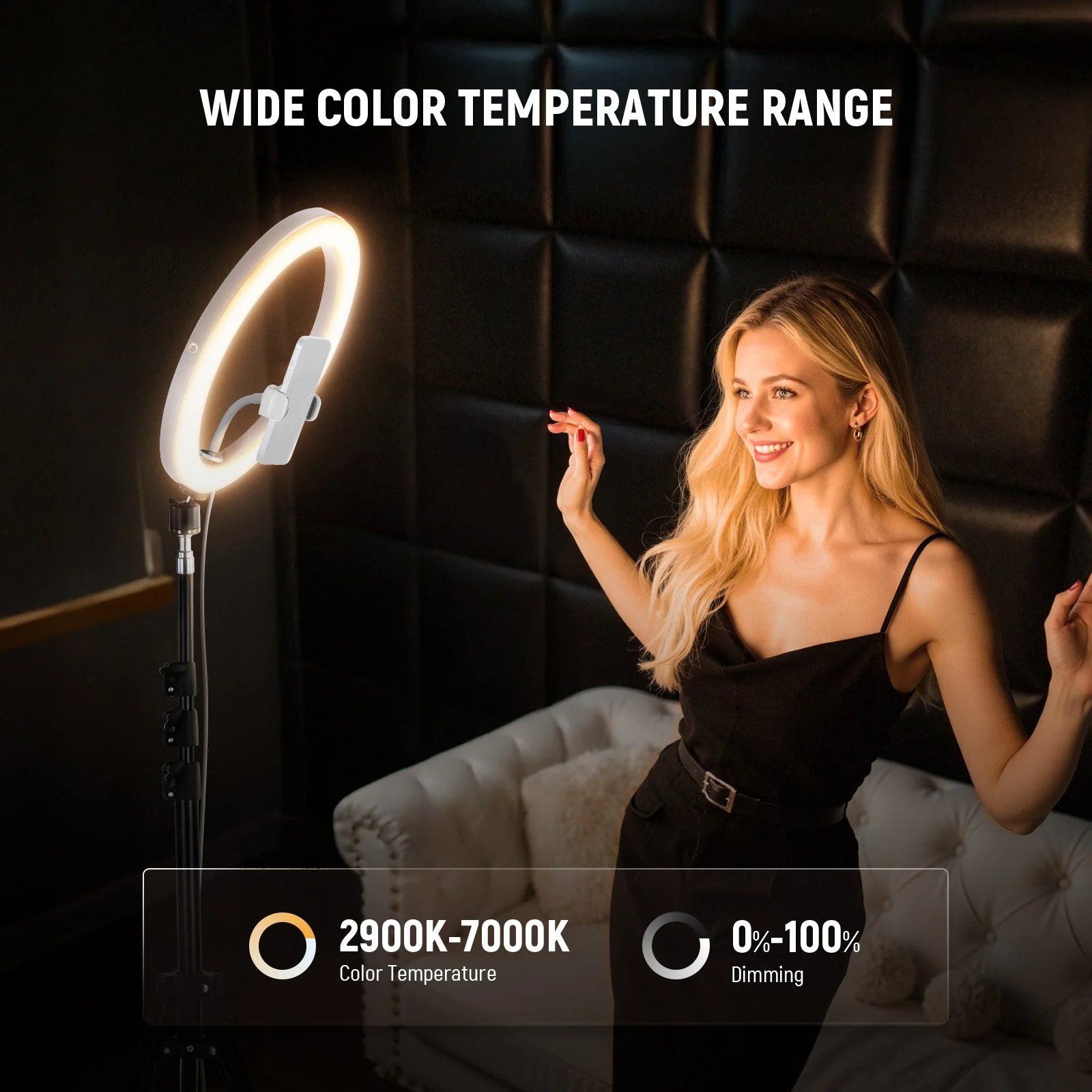 NEEWER RH12B Pro 12" 30W High Power Bi-Color LED Ring Light - Image 3