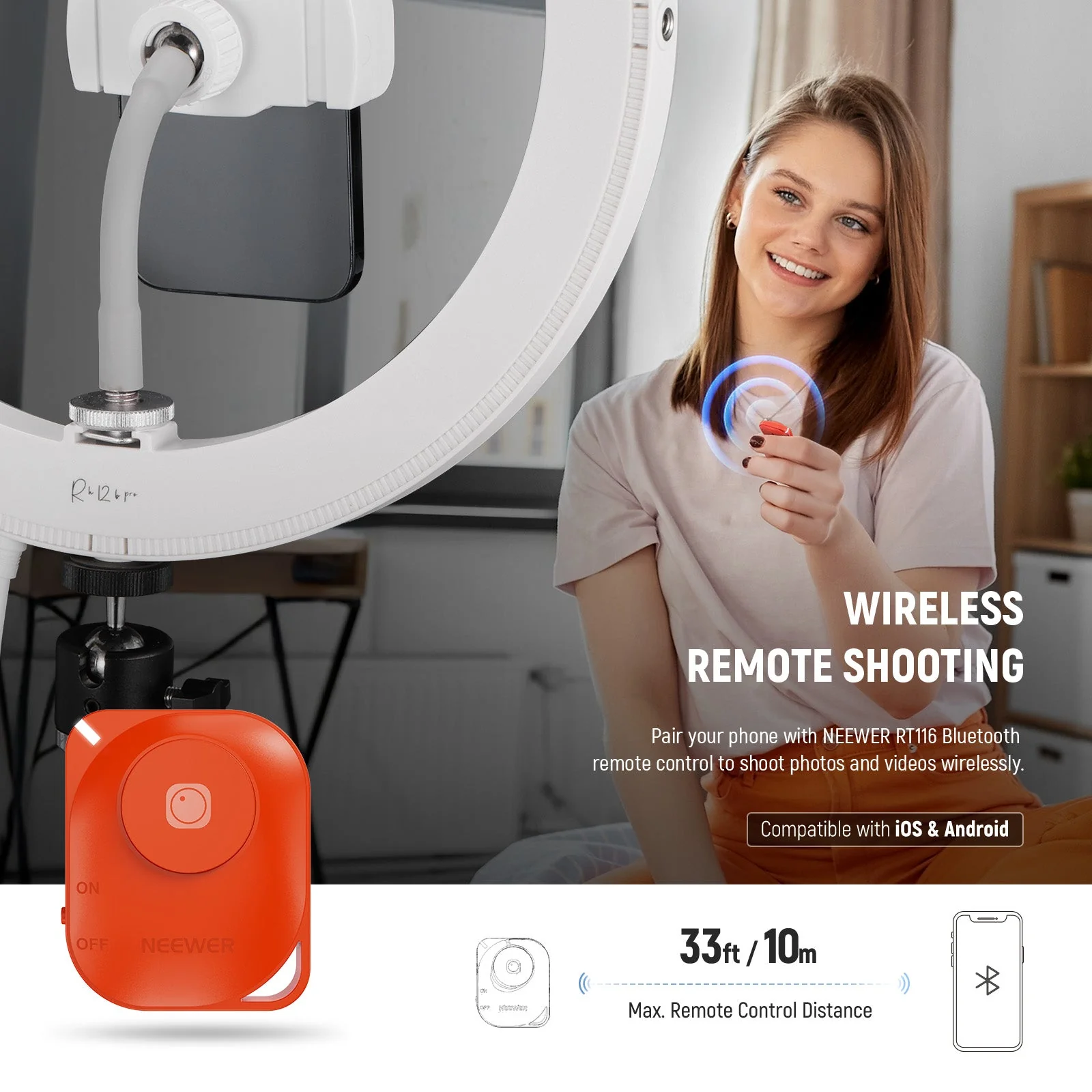 NEEWER RH12B Pro 12" 30W High Power Bi-Color LED Ring Light - Image 7