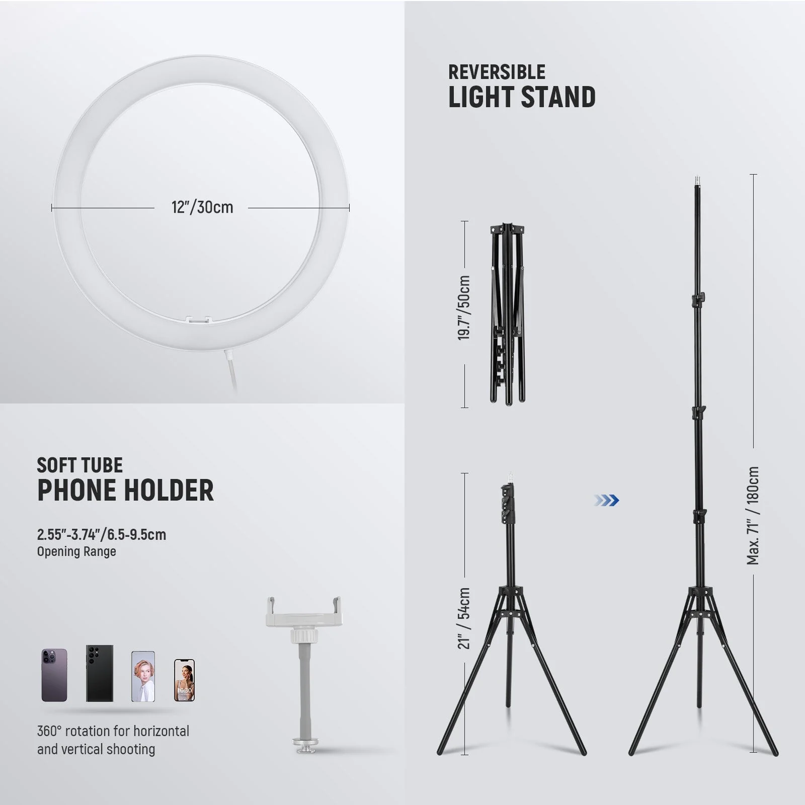 NEEWER RH12B Pro 12" 30W High Power Bi-Color LED Ring Light - Image 8