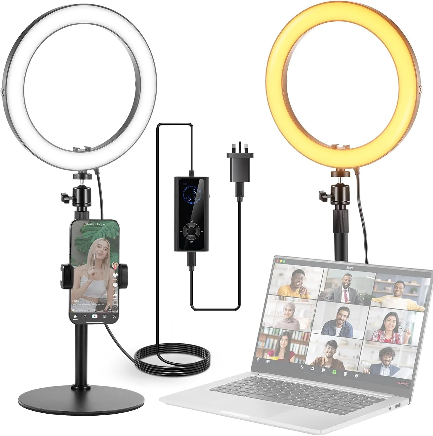 NEEWER High Power Bi-Color Desk Ring Light with Stand - Image 10