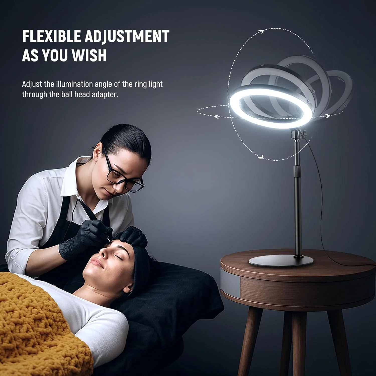 NEEWER High Power Bi-Color Desk Ring Light with Stand - Image 16