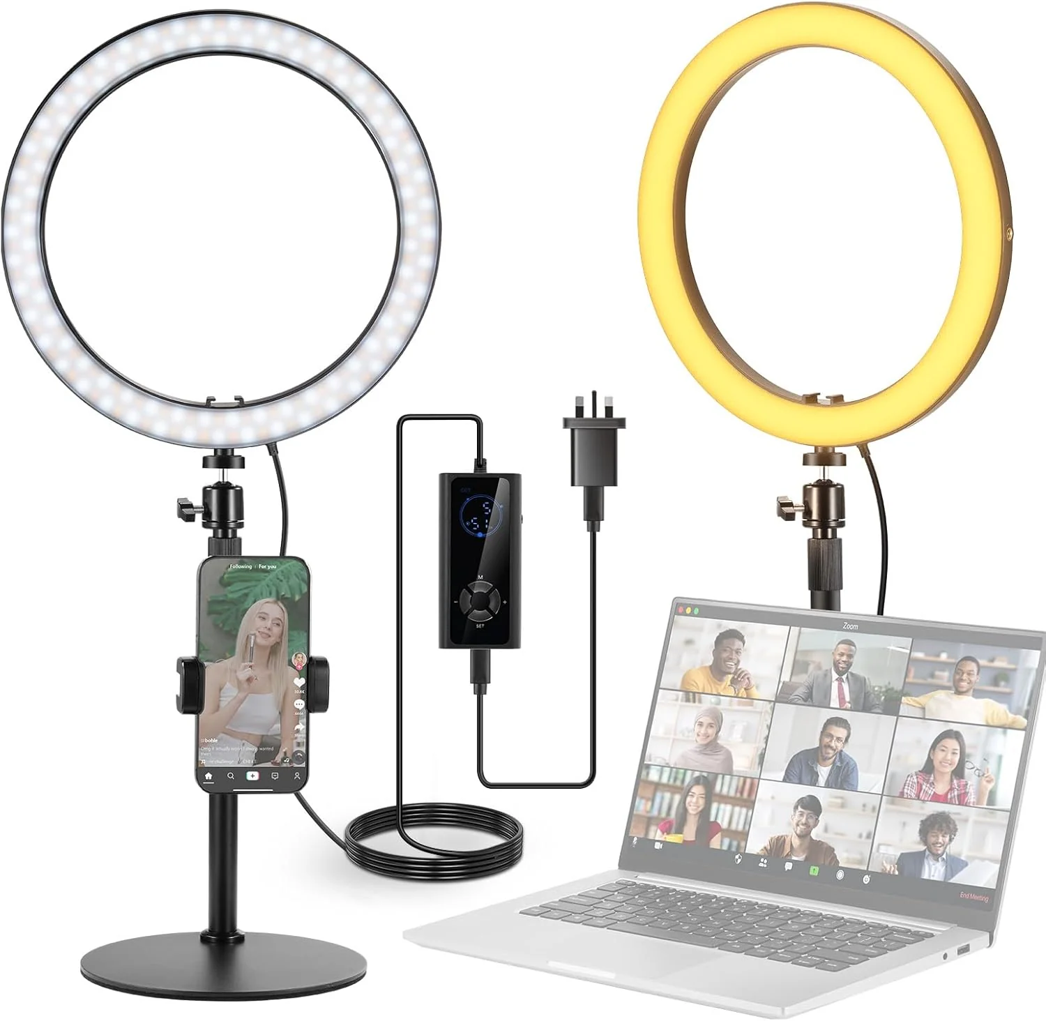 NEEWER High Power Bi-Color Desk Ring Light with Stand - Image 19